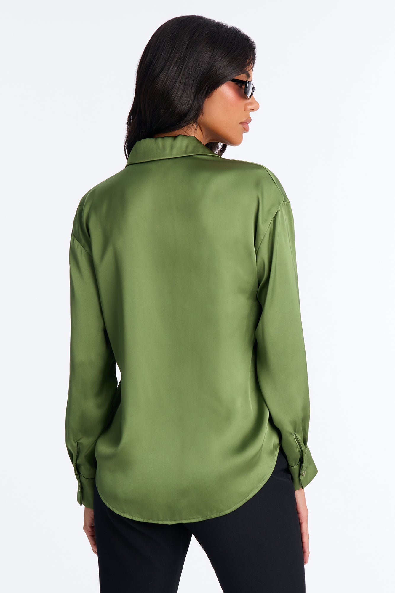 Dreams And Delight Satin Shirt - Green