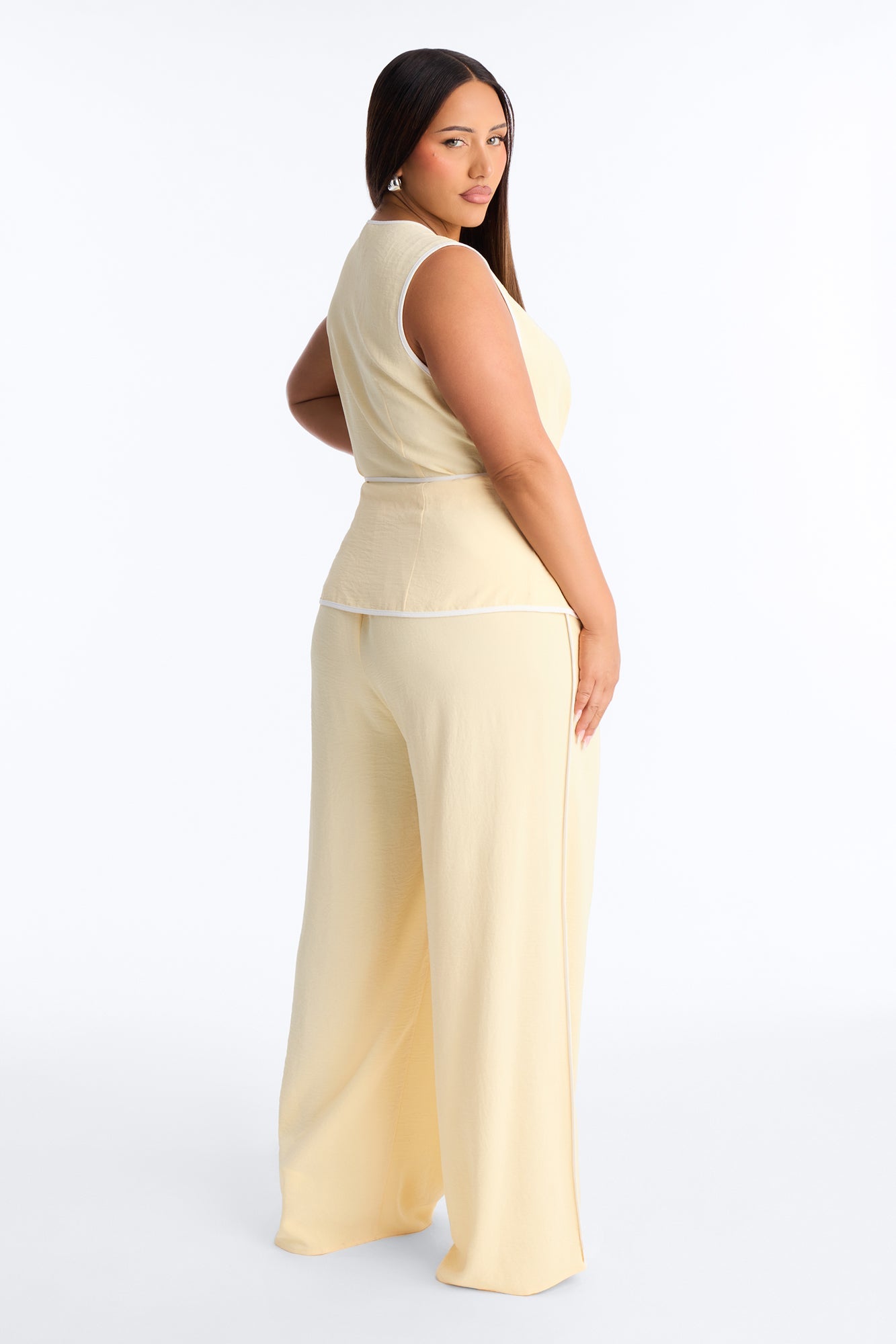 Natalia Sleeveless Pant Set - Yellow