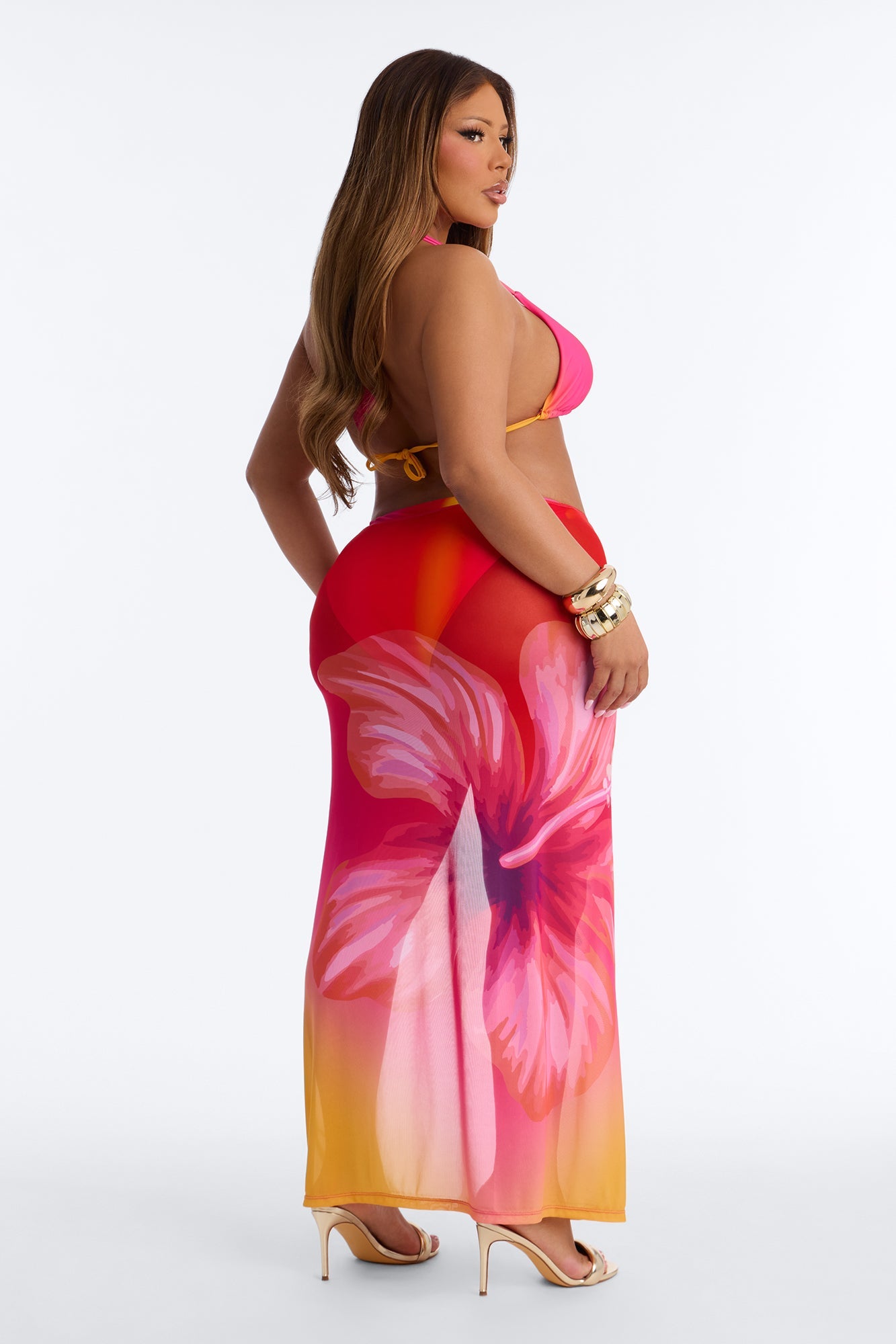 Sunkissed Paradise 3 Piece Bikini Set - Orange/combo