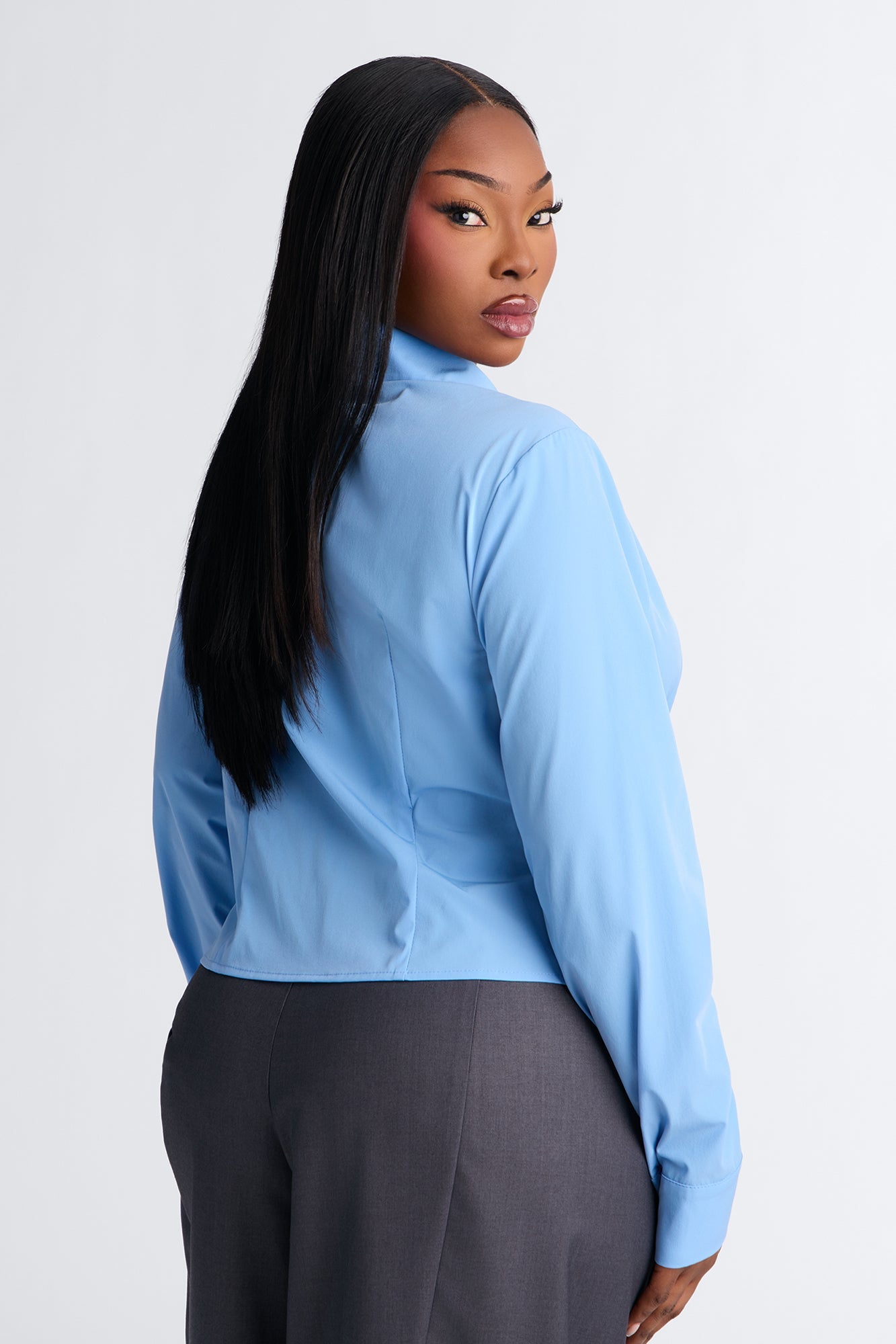 Laurel Zip Front Top - Periwinkle