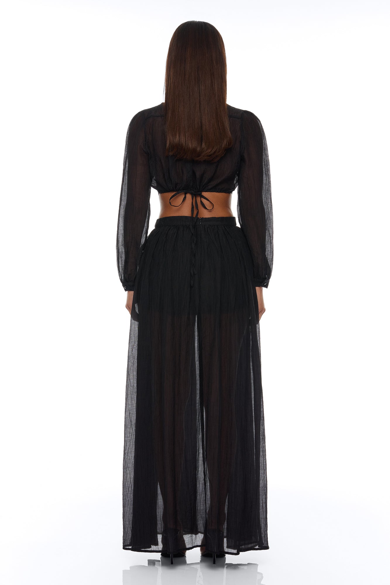 Hailey Flyaway Top Short Set - Black