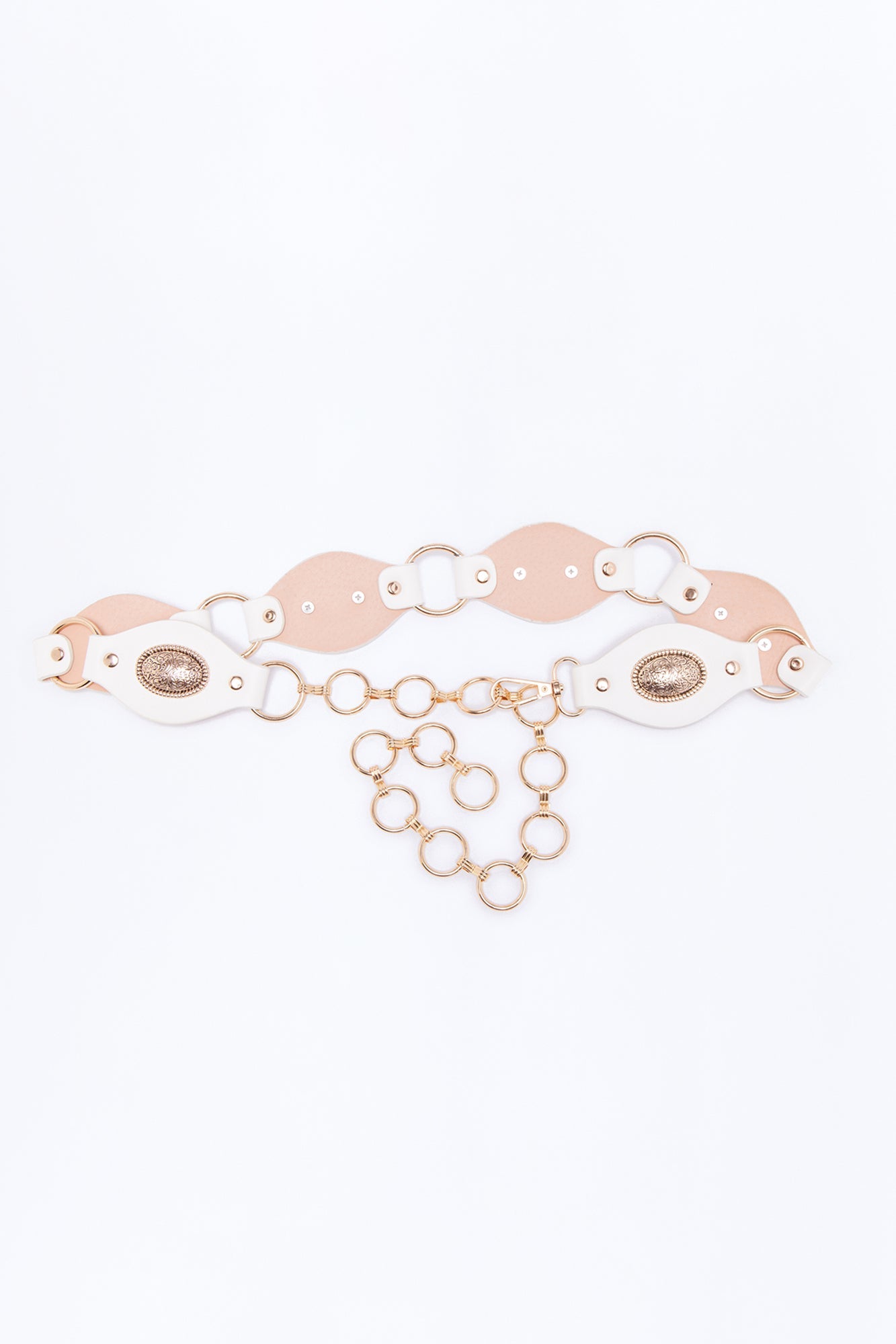 At My Waist O-Ring Chain Belt - White