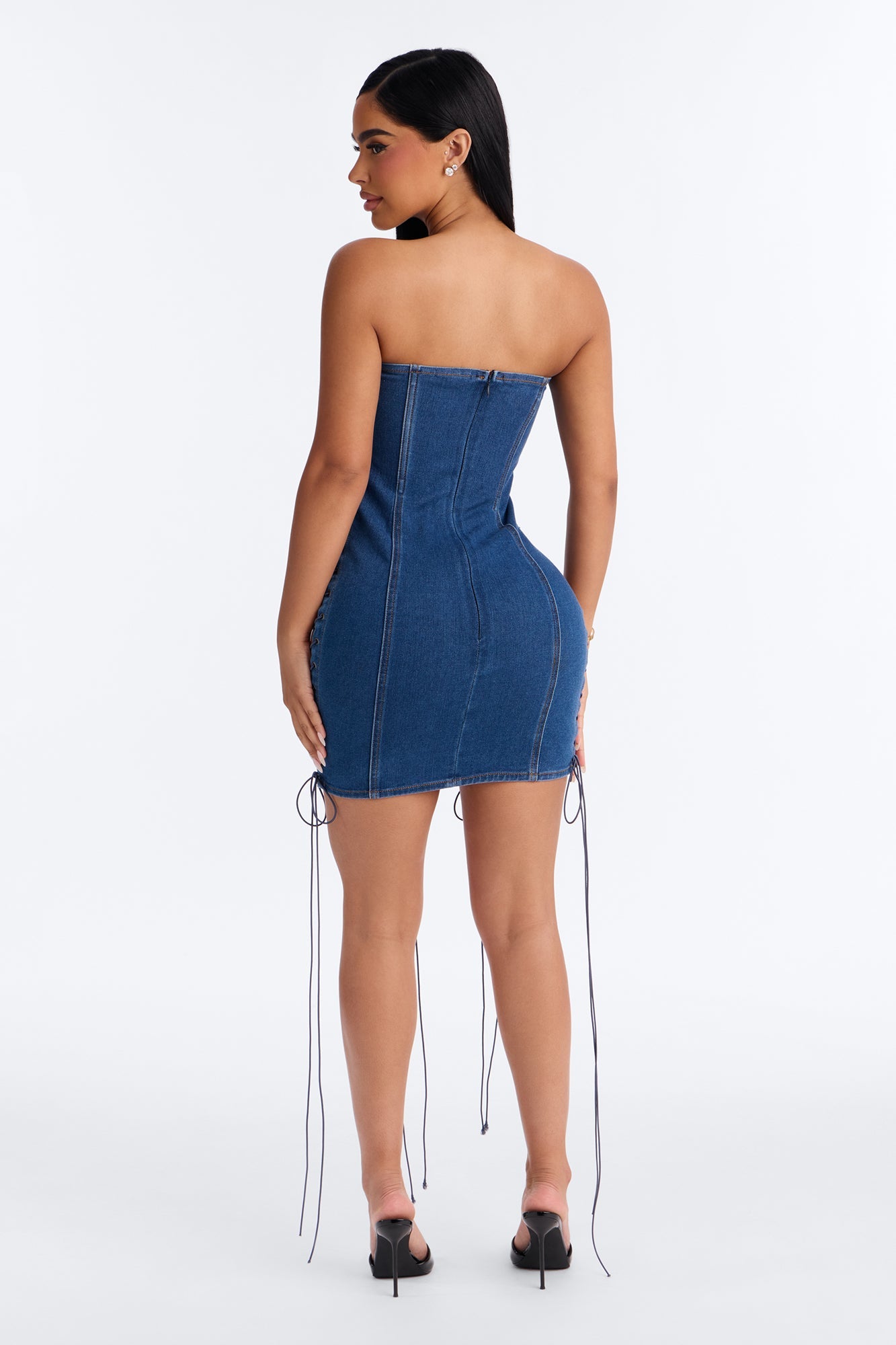 Free Spirit Denim Mini Dress - Medium Wash