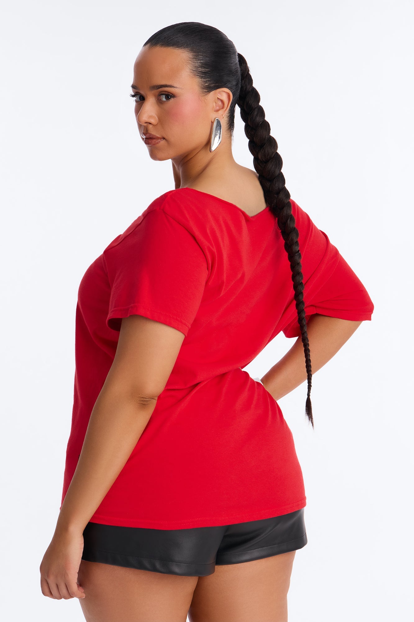 La Familia Forever Eagles Off Shoulder Top - Red