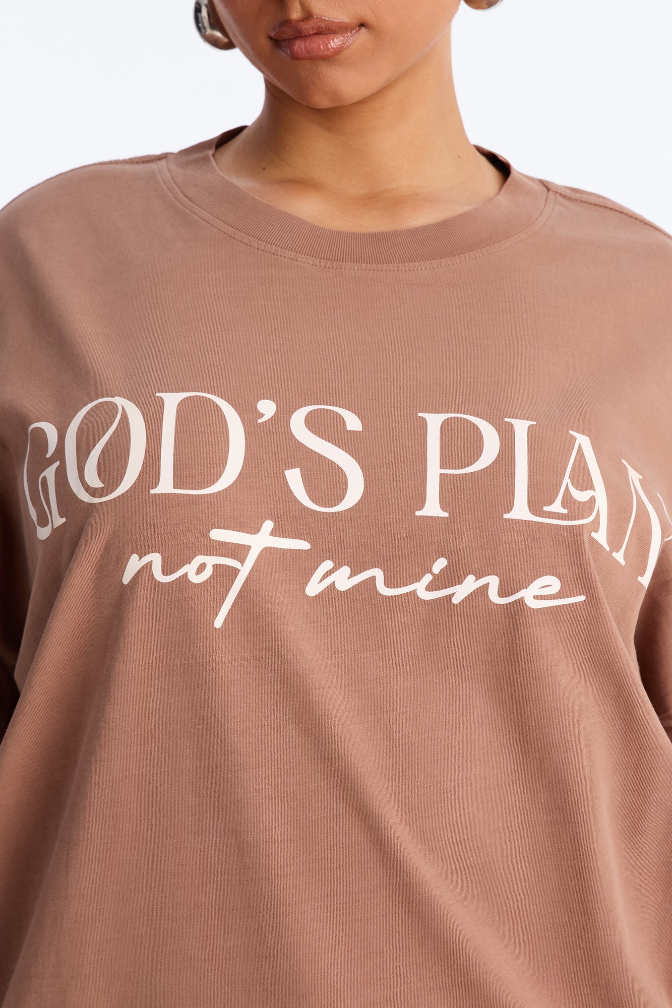 God's Plan Not Mine Washed Tshirt - Brown