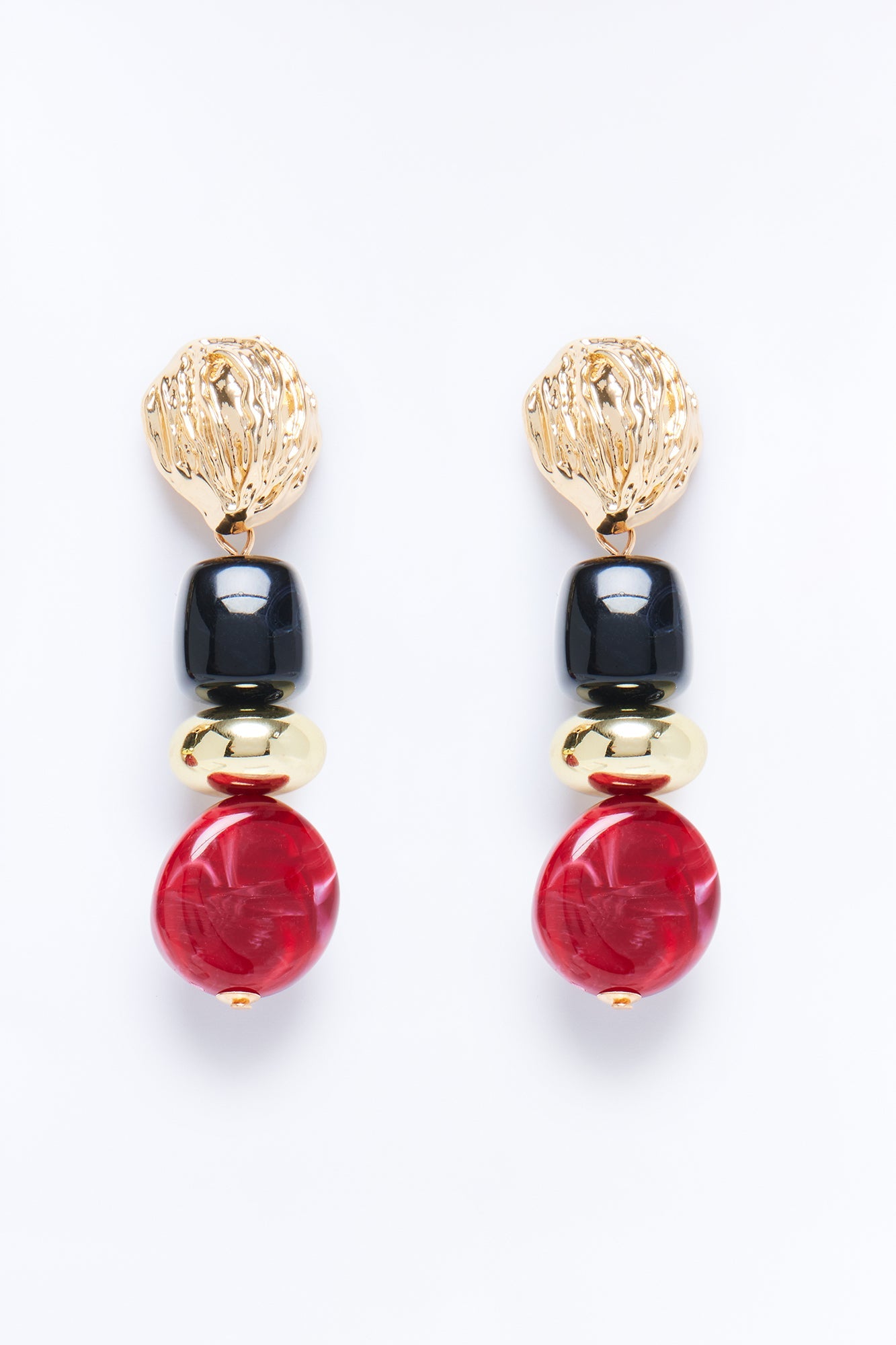 Sunspell Drop Earrings - Black/Red