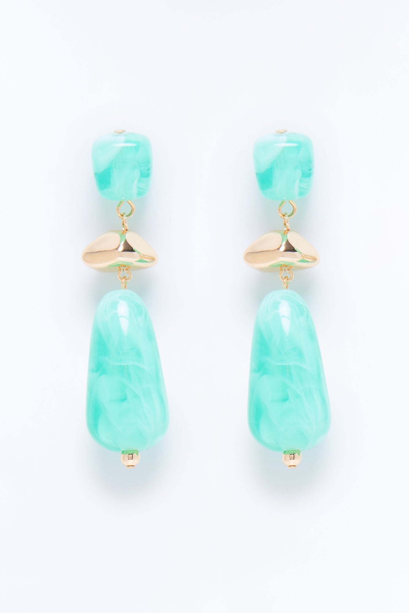 Royal Horizon Jeweled Drop Earrings - Mint