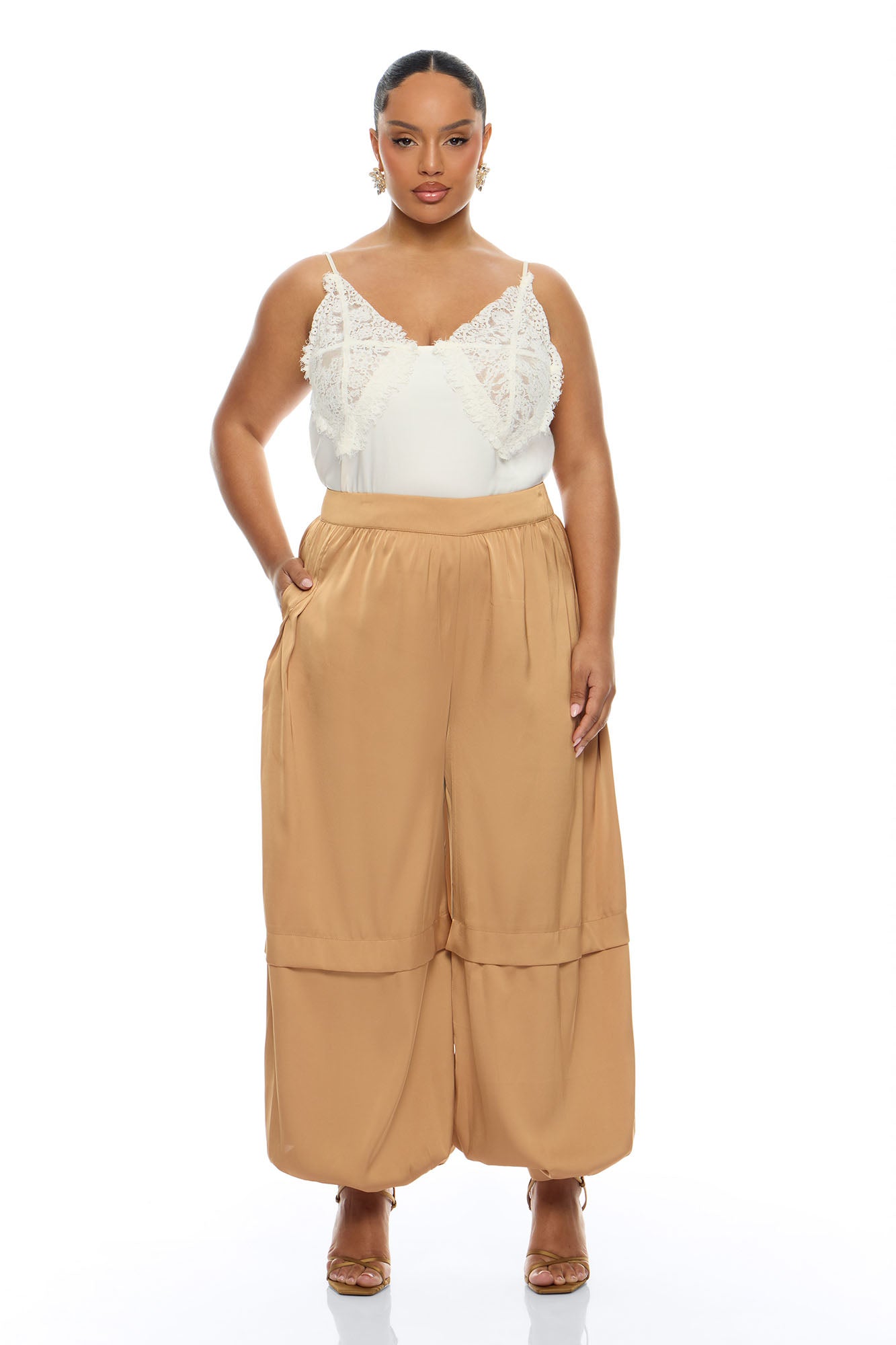 Cathryn Satin Balloon Pant - Gold