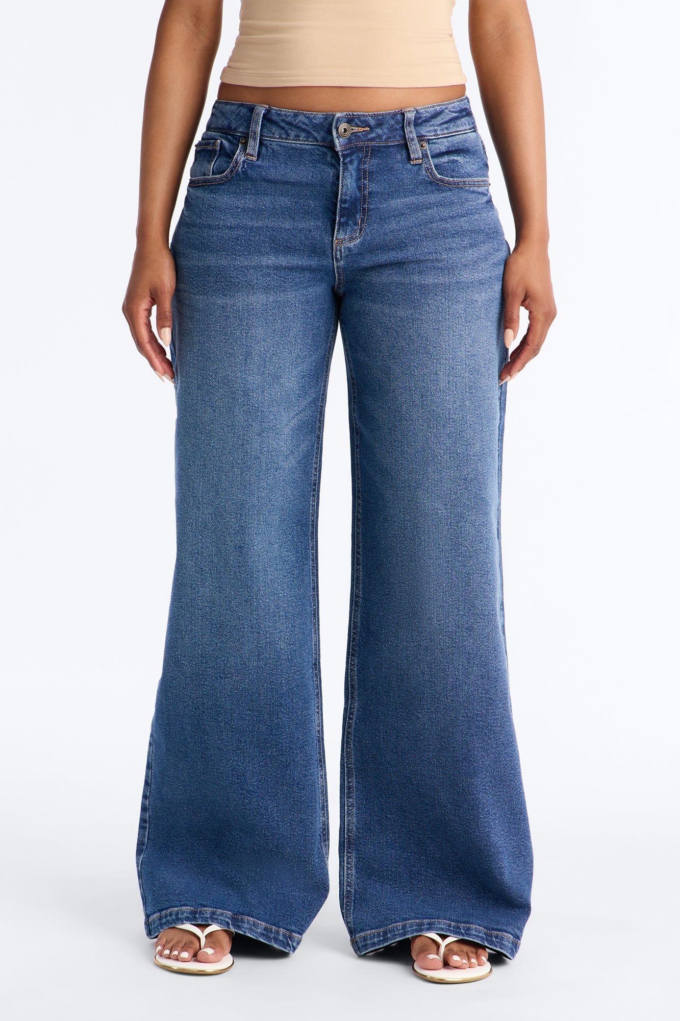 Southie Stretch Wide Leg Jeans - Dark Wash