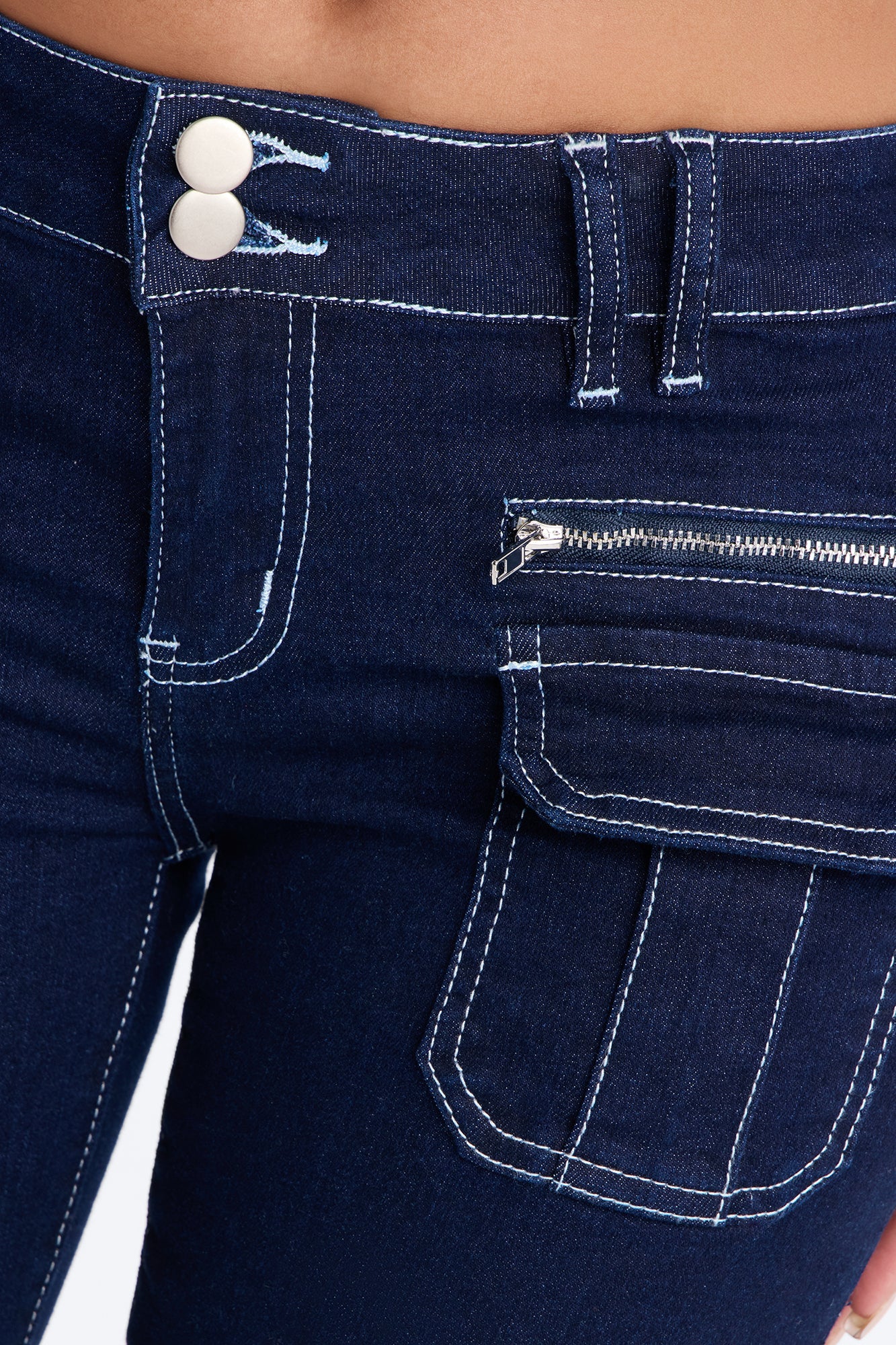 In Motion Low Rise Stretch Capri Jeans - Dark Wash