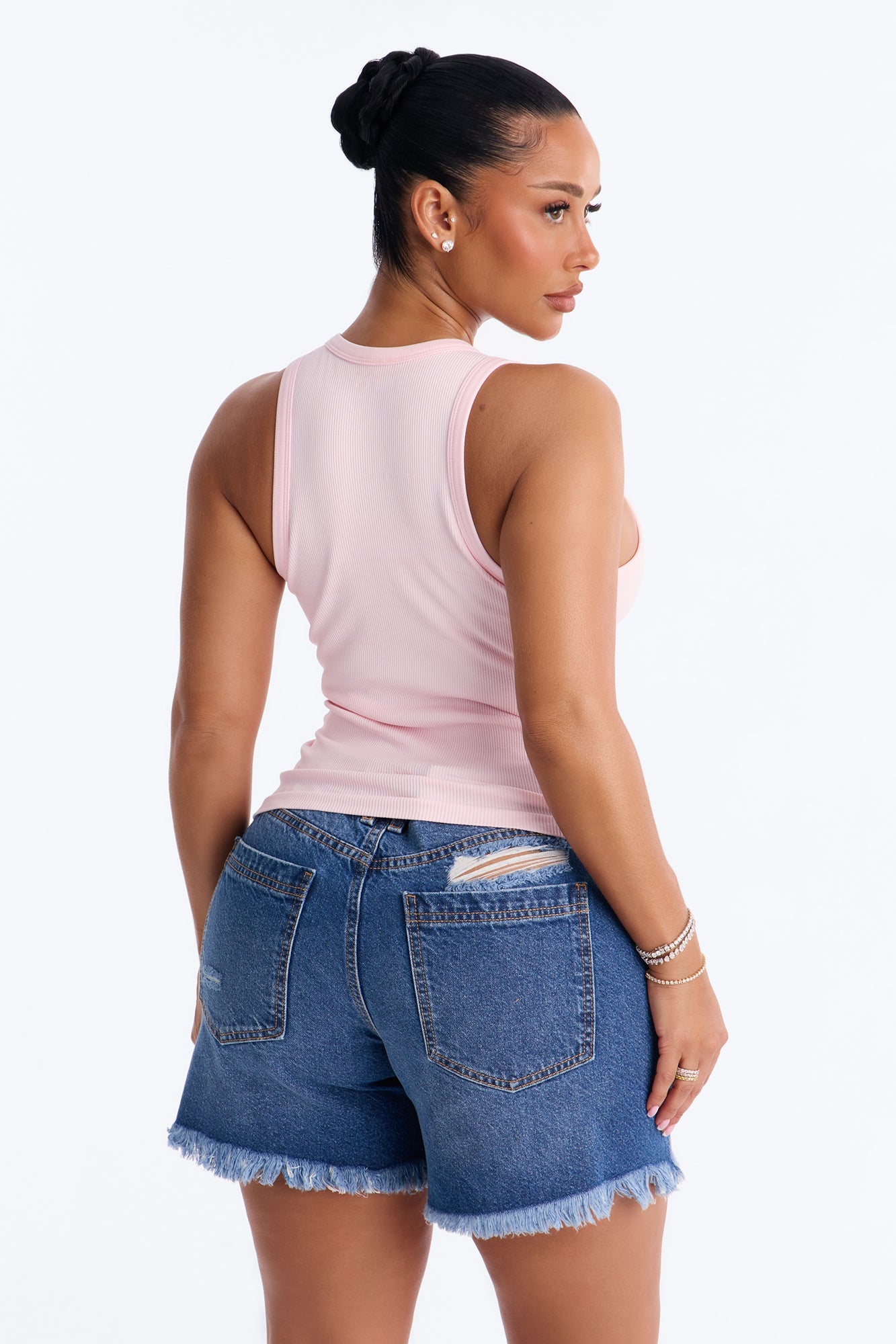Bella Seamless Basic Tank Top - Pink