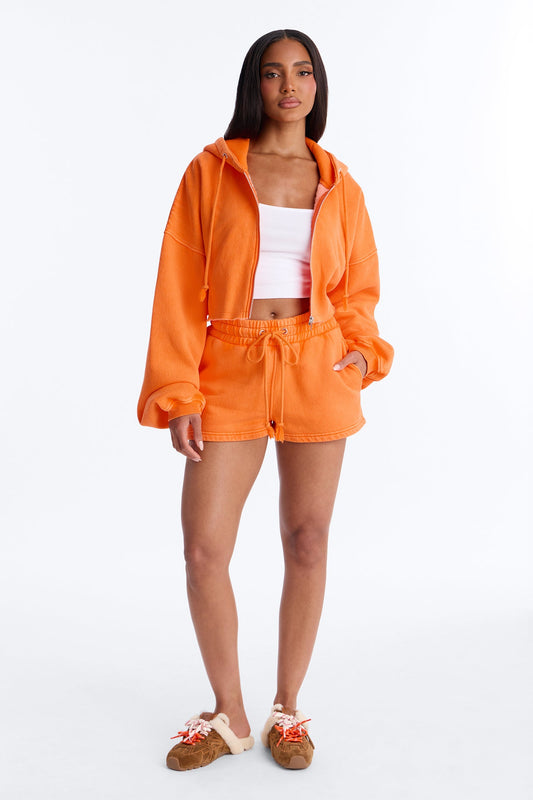 On The Go Washed Short Set - Orange