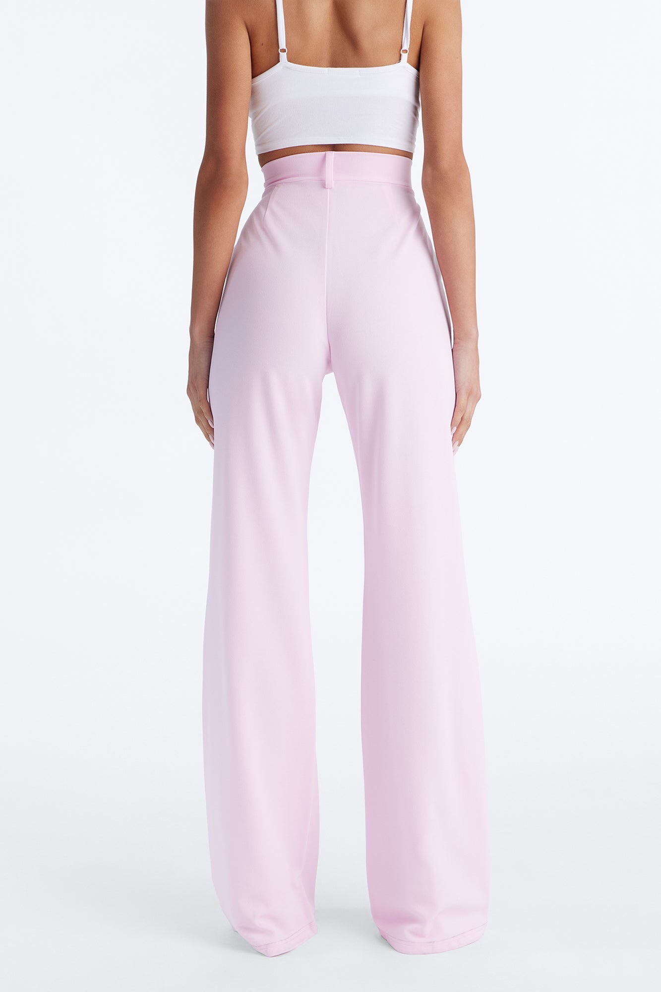 Heidi Wide Leg Trouser Pant - Light Pink