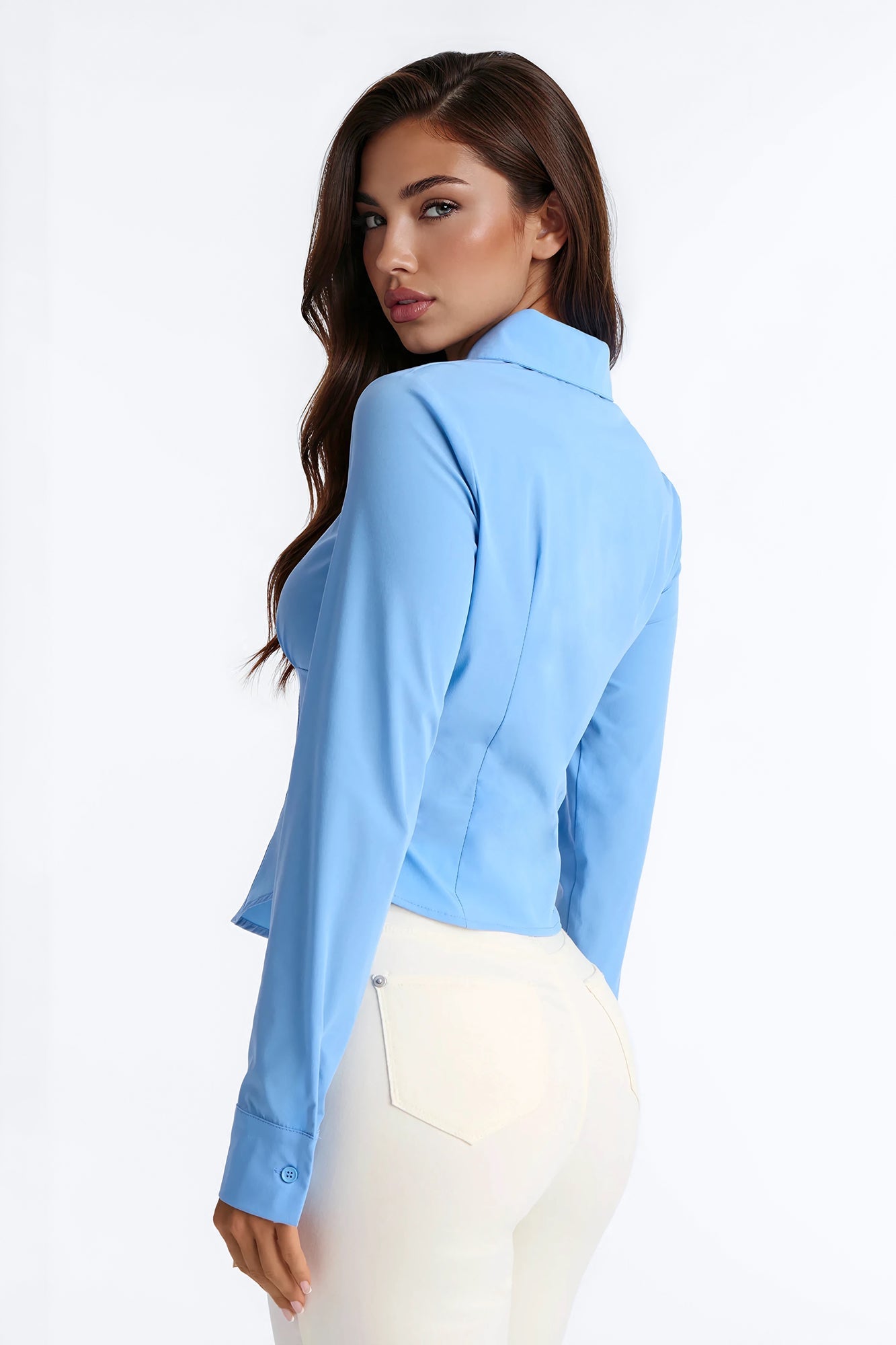 Laurel Zip Front Top - Periwinkle