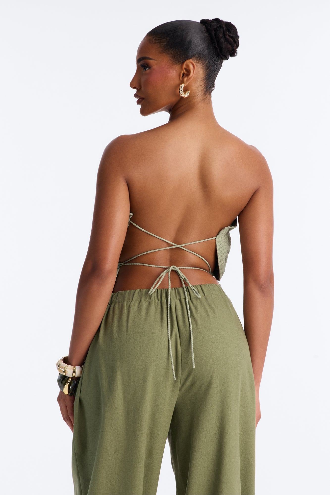 Beach Walks Linen Pant - Olive