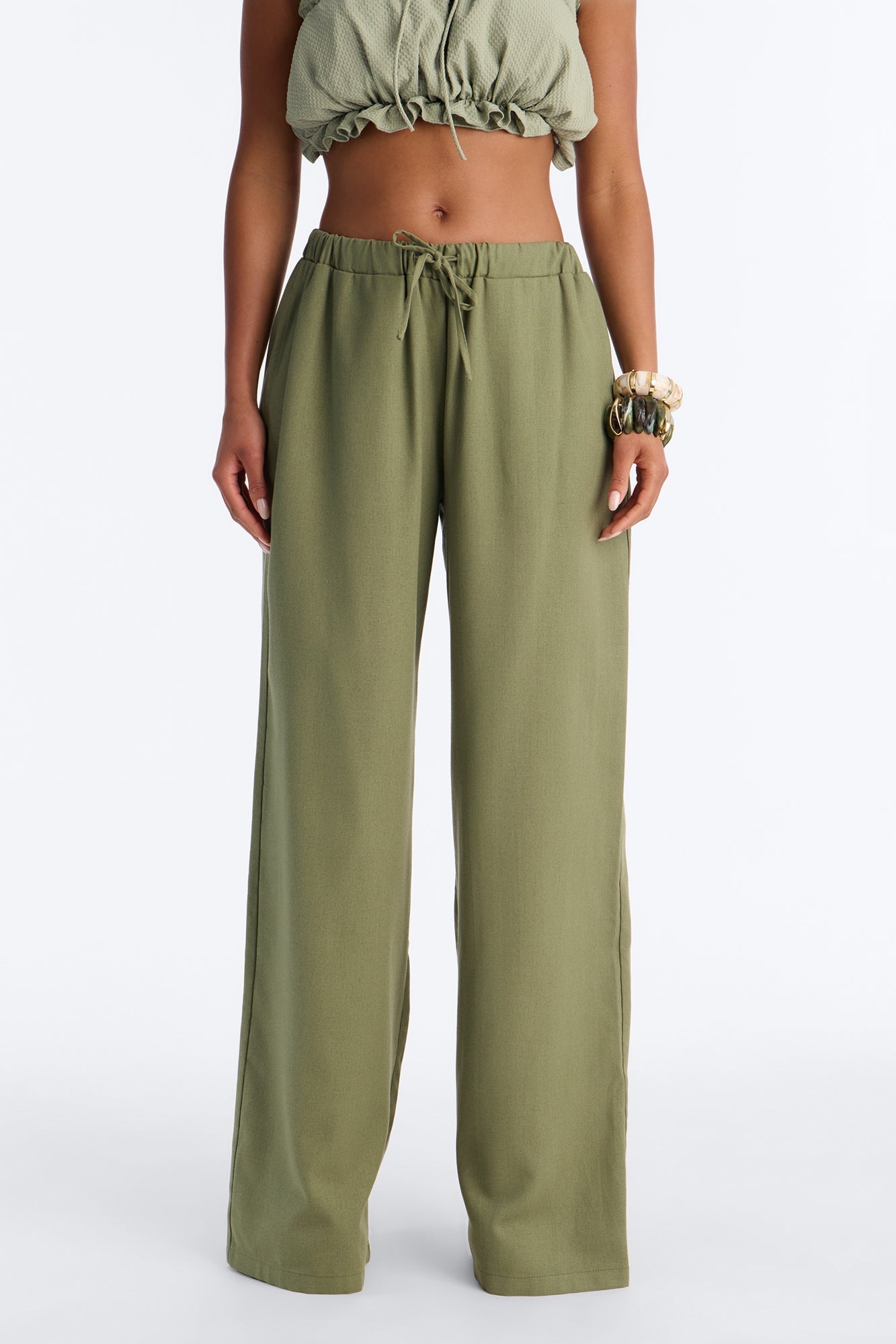 Beach Walks Linen Pant - Olive