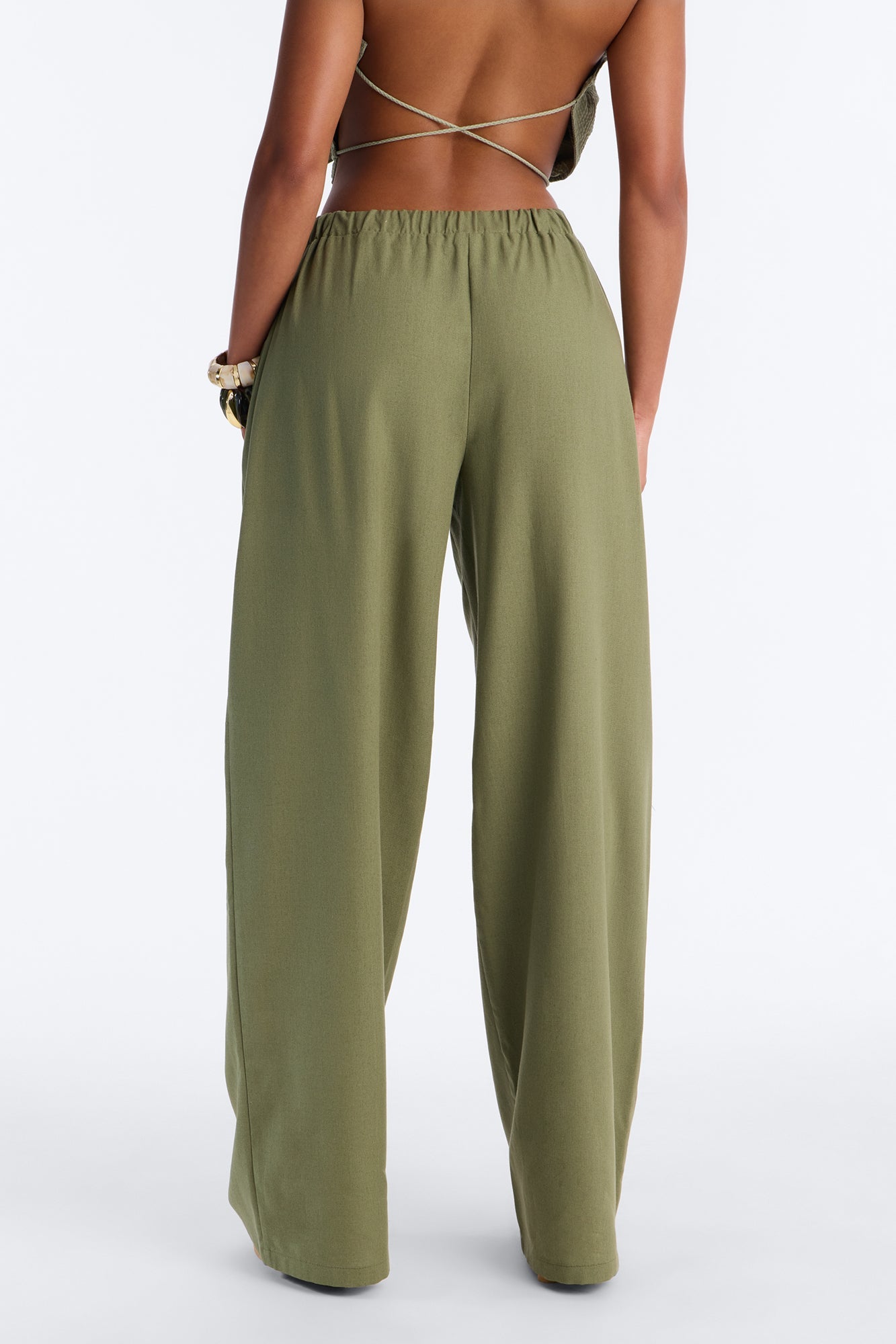 Beach Walks Linen Pant - Olive
