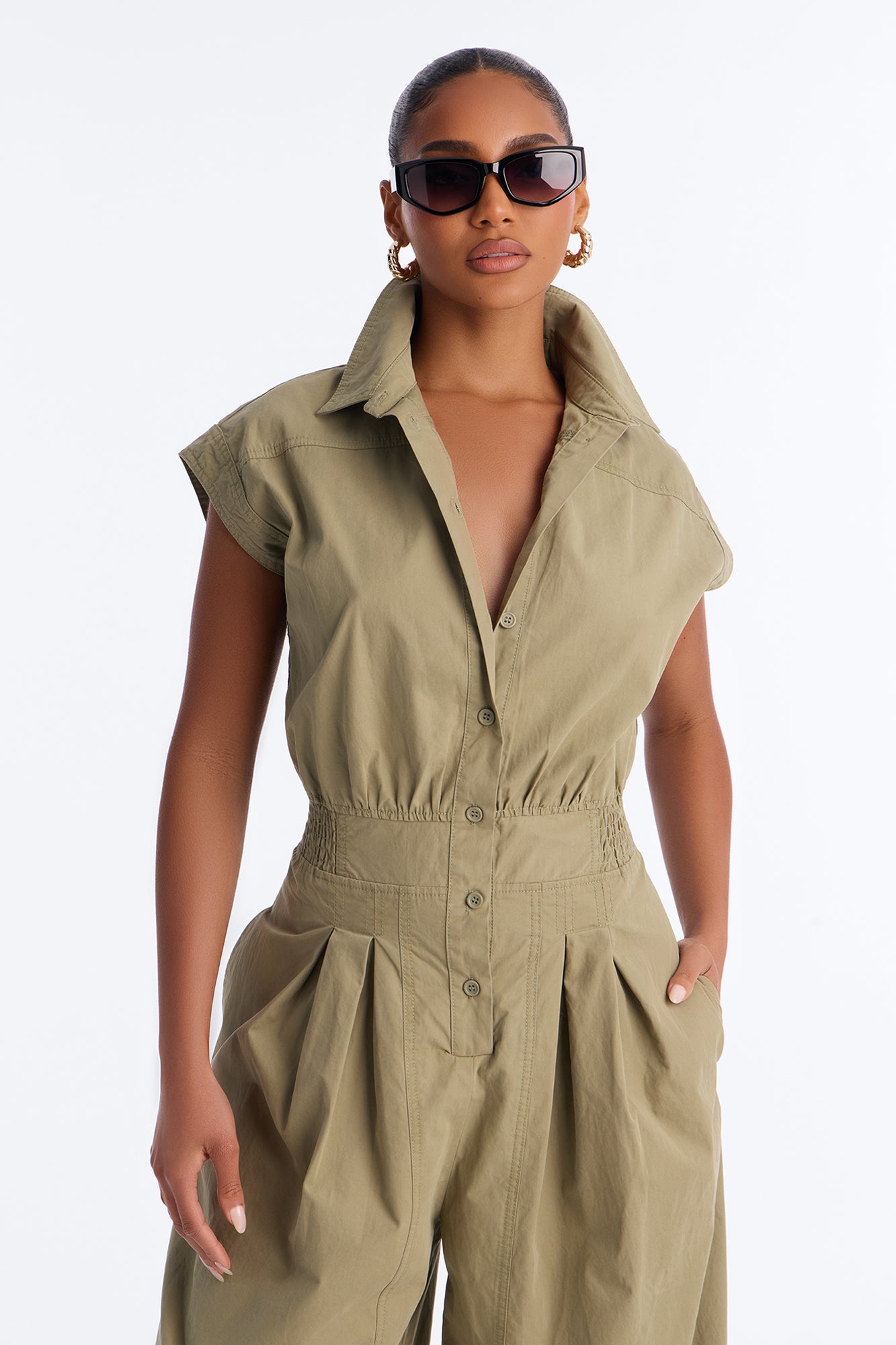City Moment Jogger Jumpsuit - Olive
