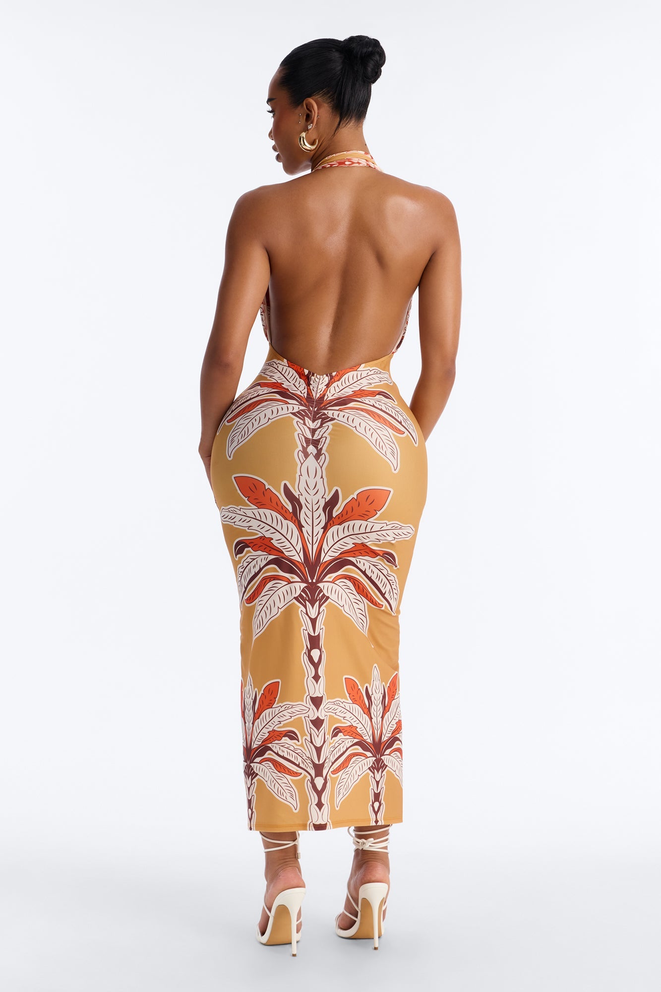 Anita Halter Midi Dress - Orange/combo
