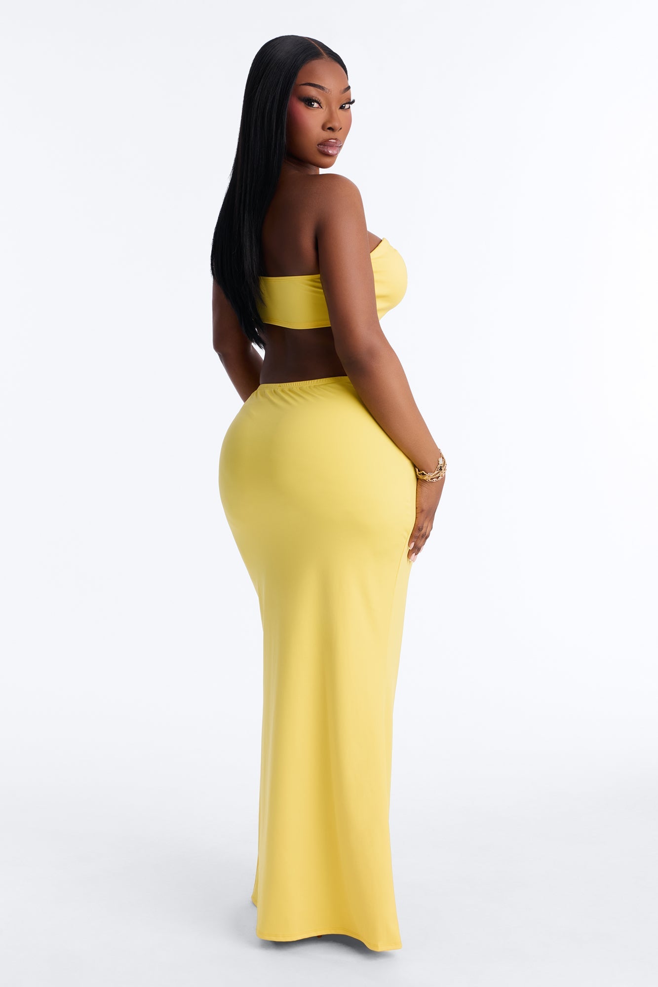 Cadence Hardware Maxi Skirt Set - Yellow