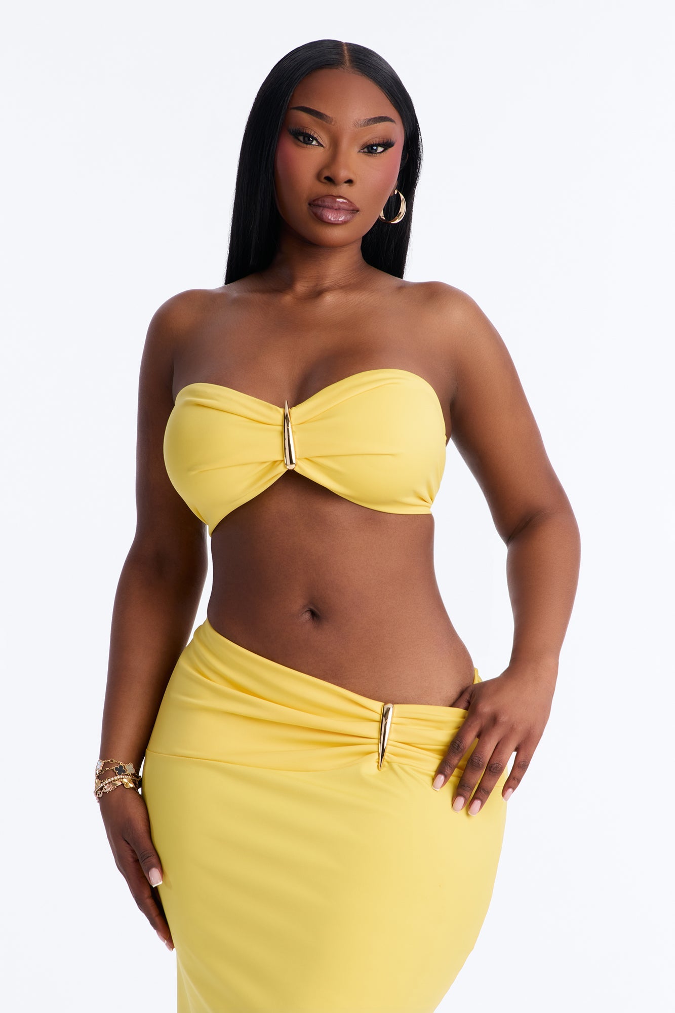 Cadence Hardware Maxi Skirt Set - Yellow