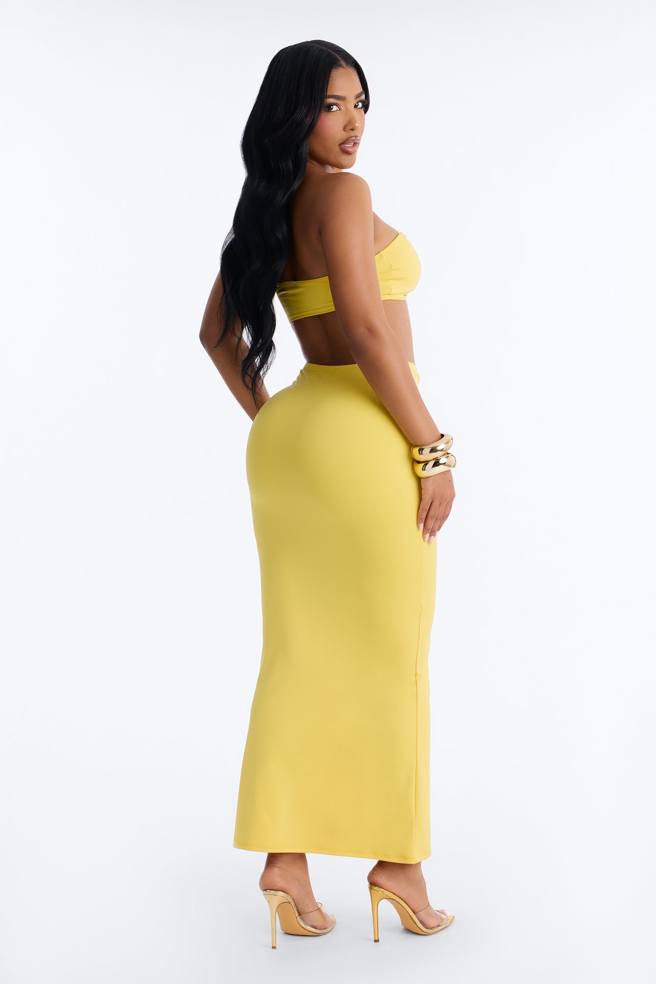 Cadence Hardware Maxi Skirt Set - Yellow