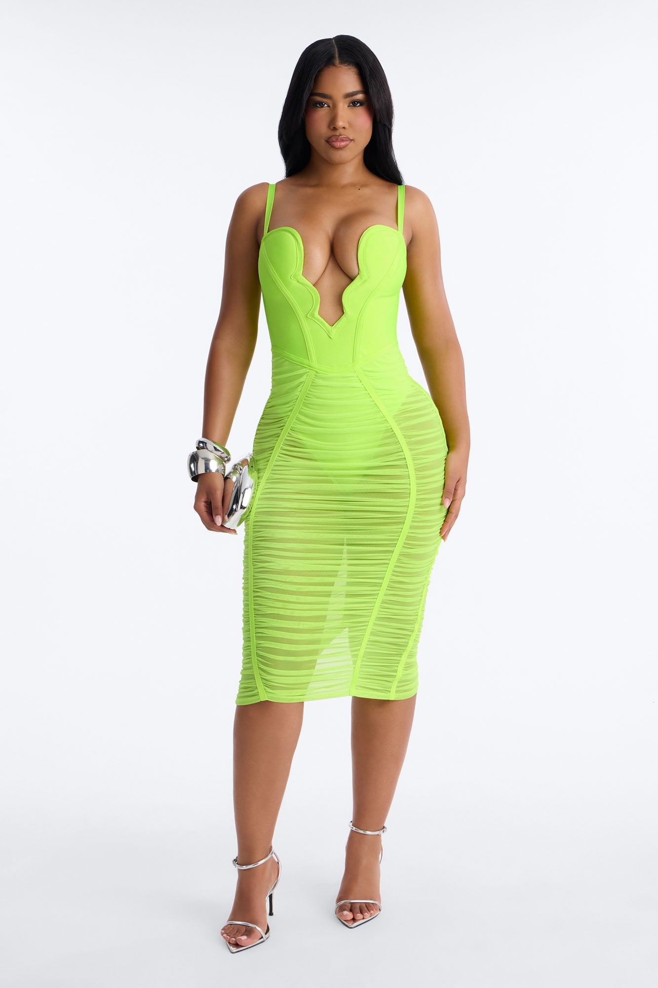 Analise Bandage Midi Dress - Lime