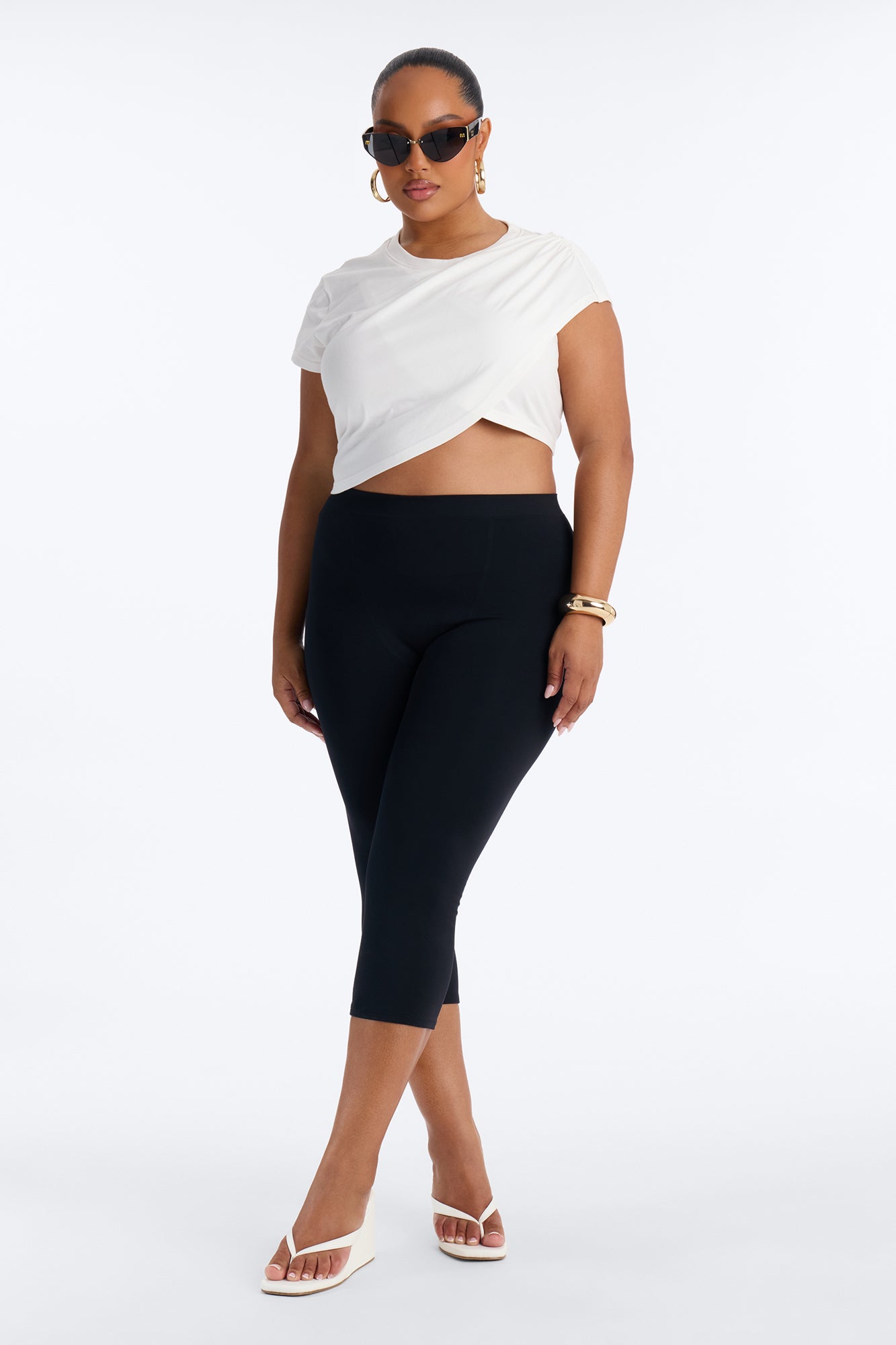 Unbothered Asymmetrical Short Sleeve T-Shirt - White