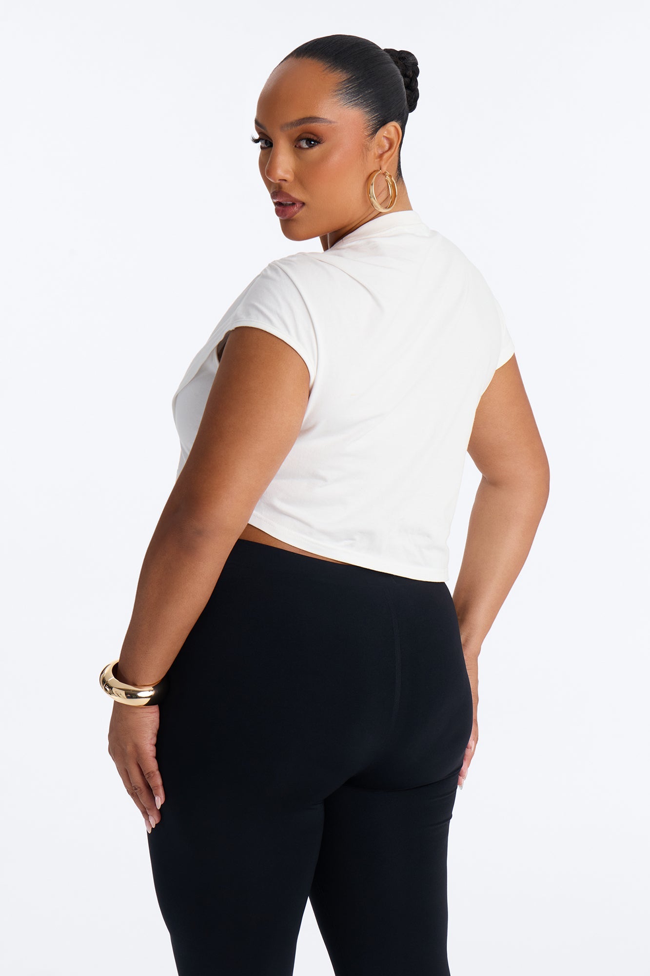Unbothered Asymmetrical Short Sleeve T-Shirt - White