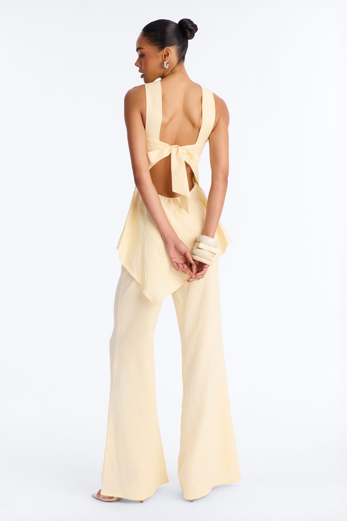 Ayla Asymmetrical Pant Set - Butter Yellow