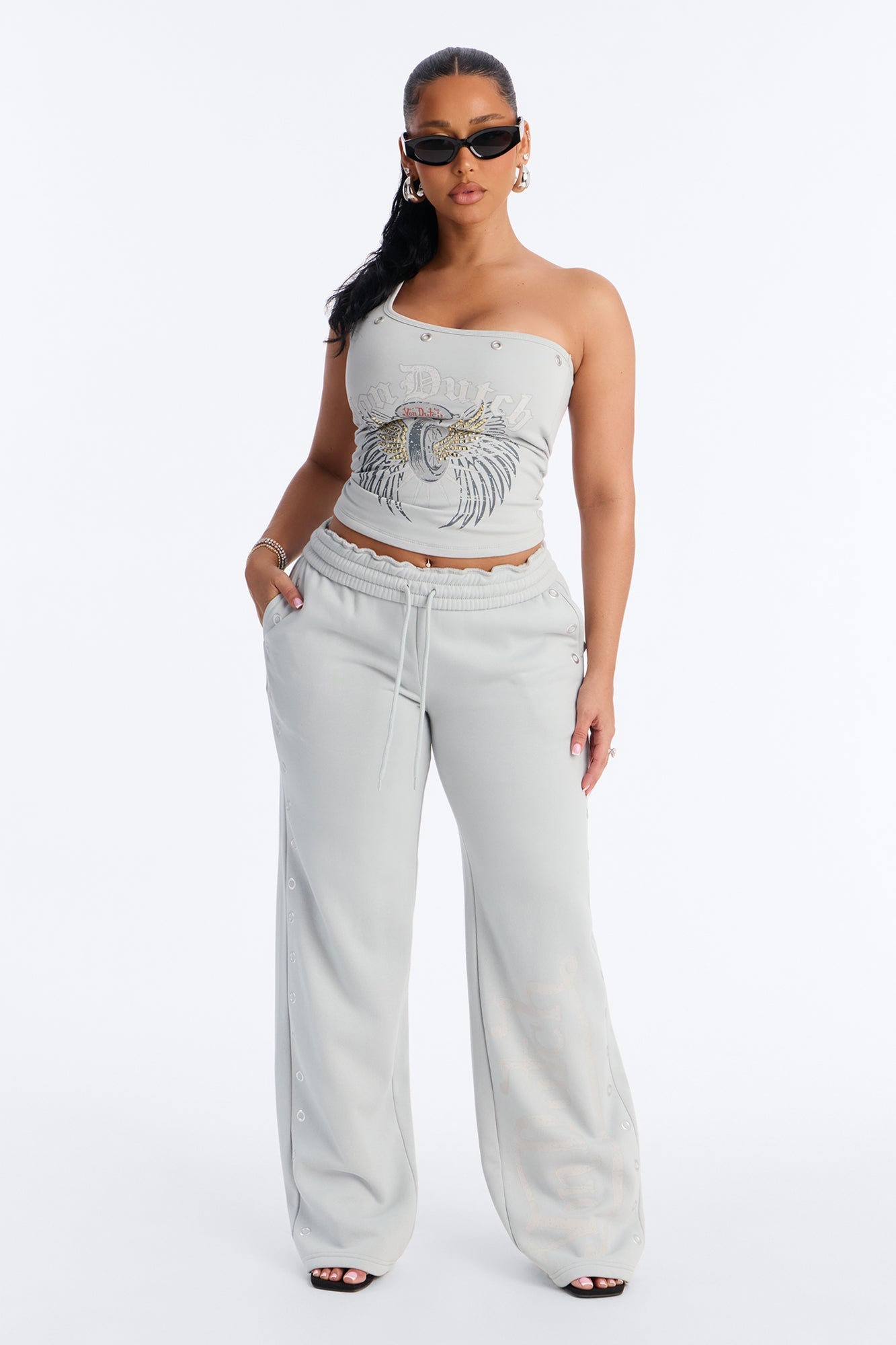 Von Dutch Rocker Wide Leg Pant - Grey