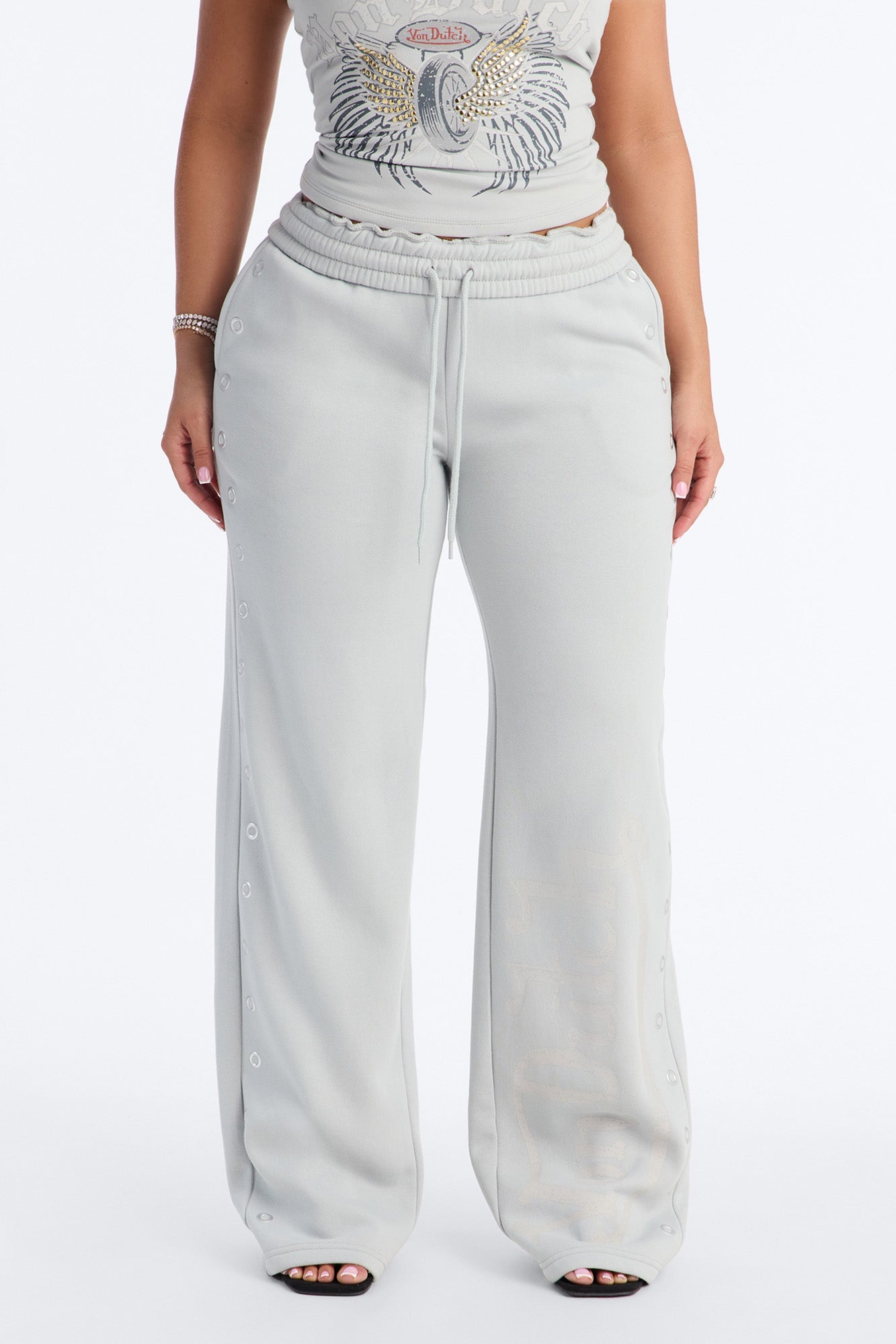 Von Dutch Rocker Wide Leg Pant - Grey