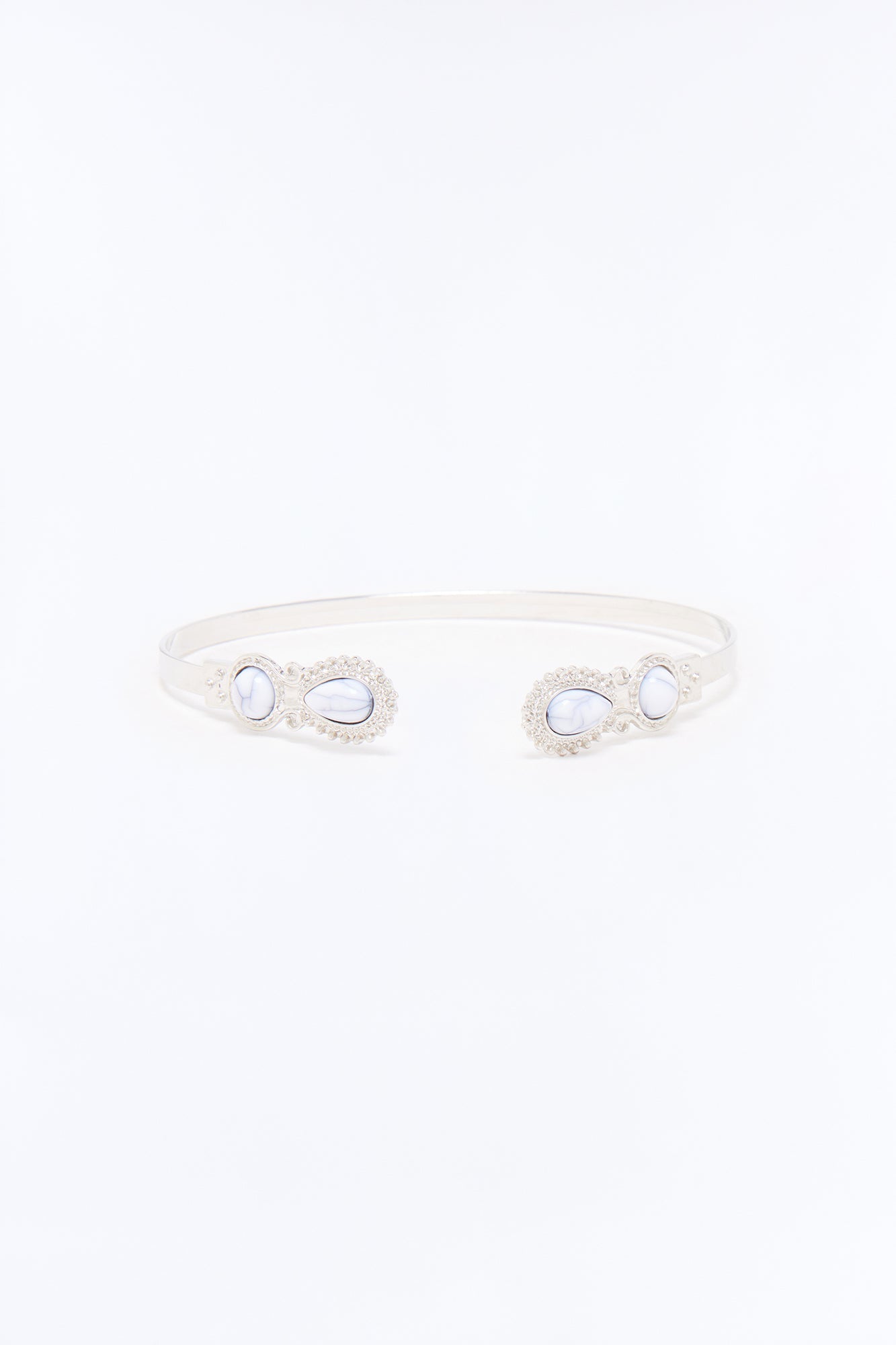 Frontier Stone Arm Cuff - White/Silver