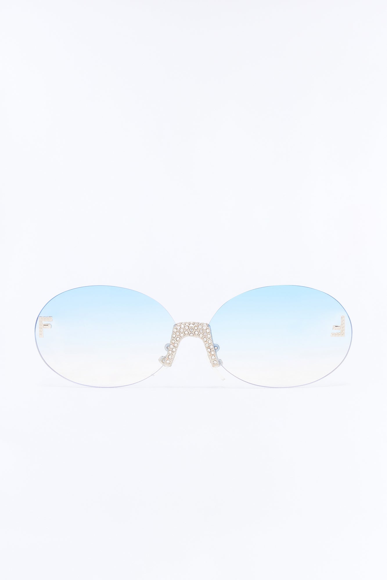 Aurora Crystal Sunglasses - Silver/Blue