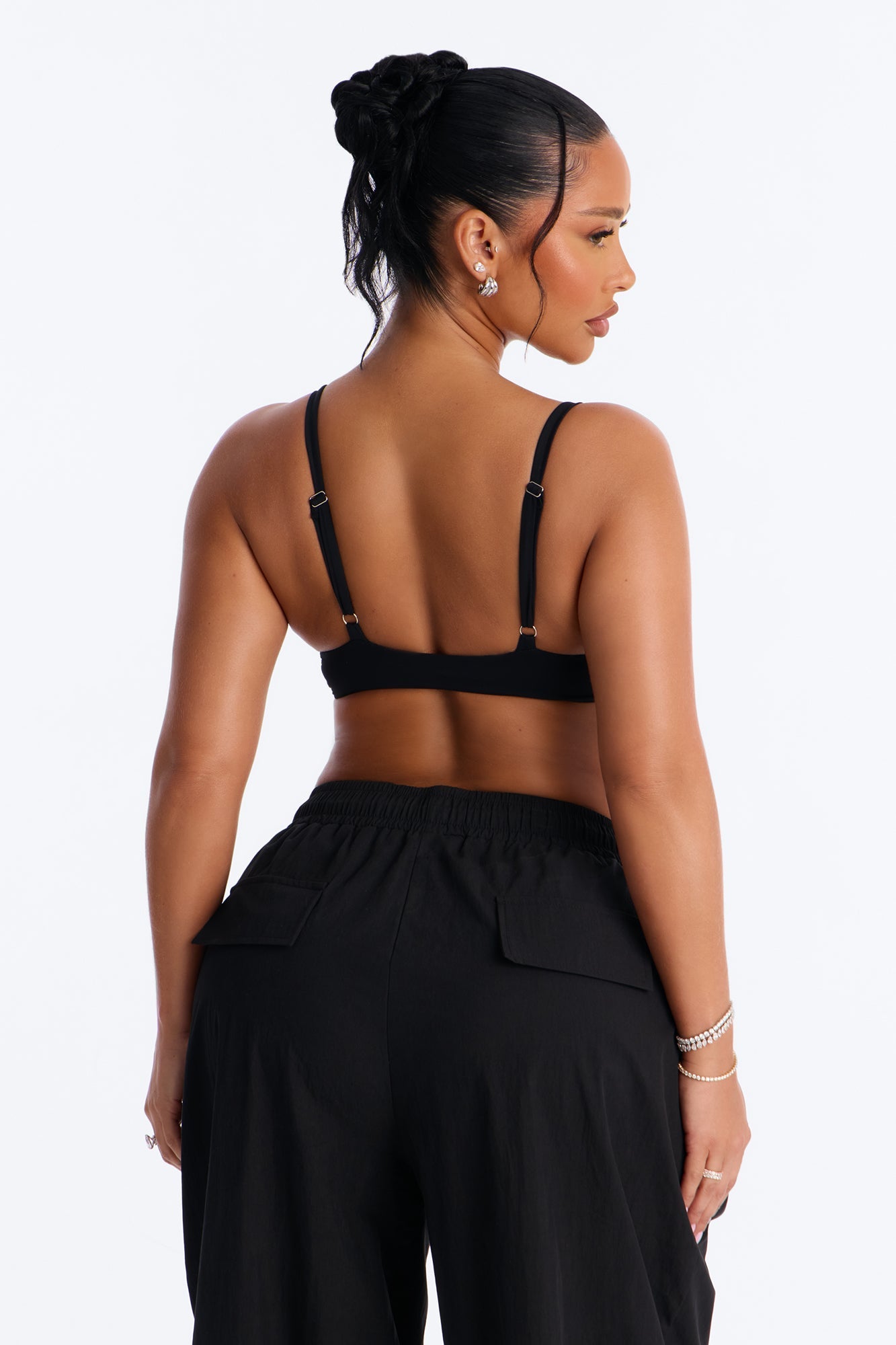 Second Skin Deep V Neck Bra Top - Black