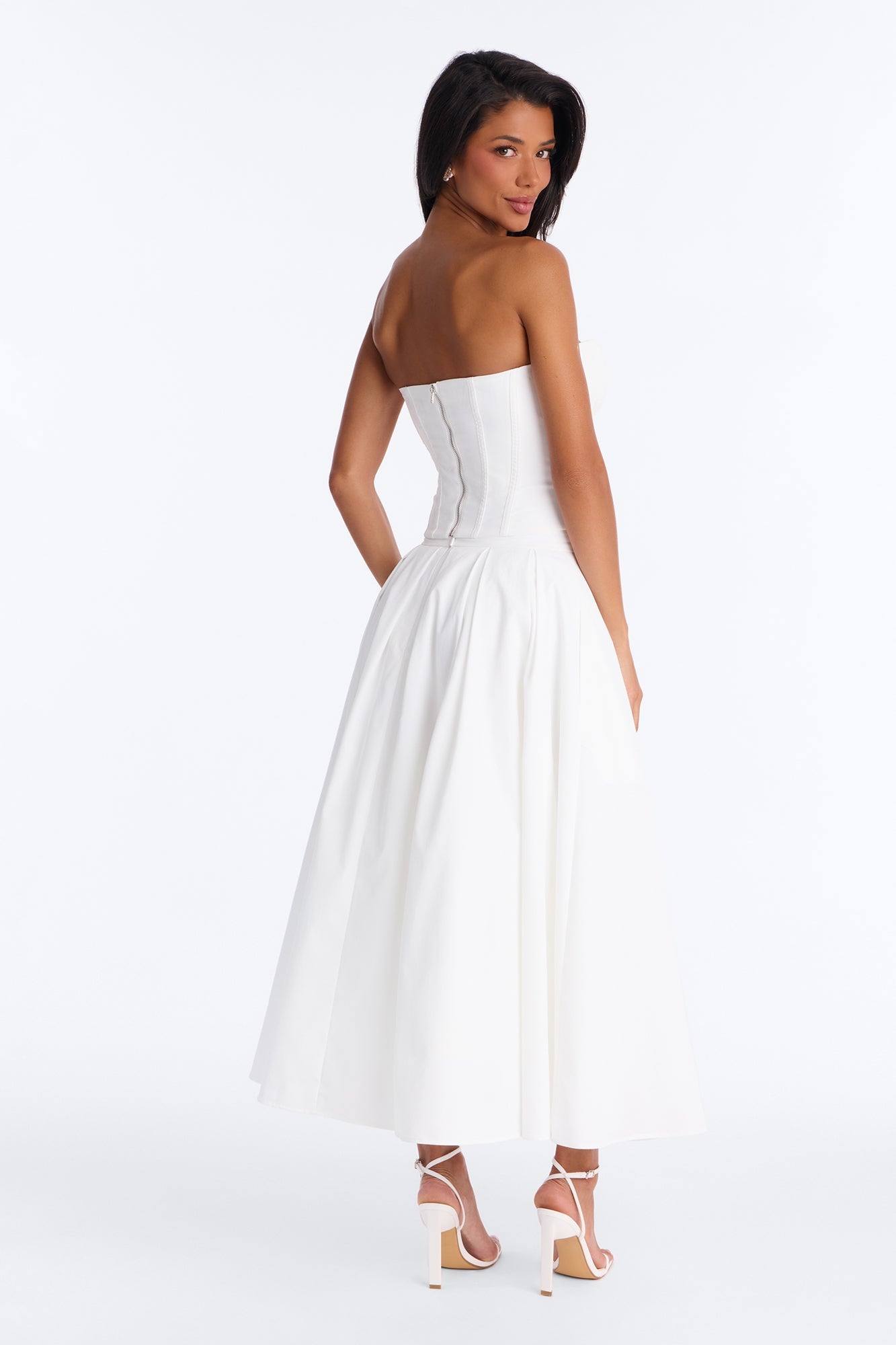 Romance Hour Corset Skirt Set - White