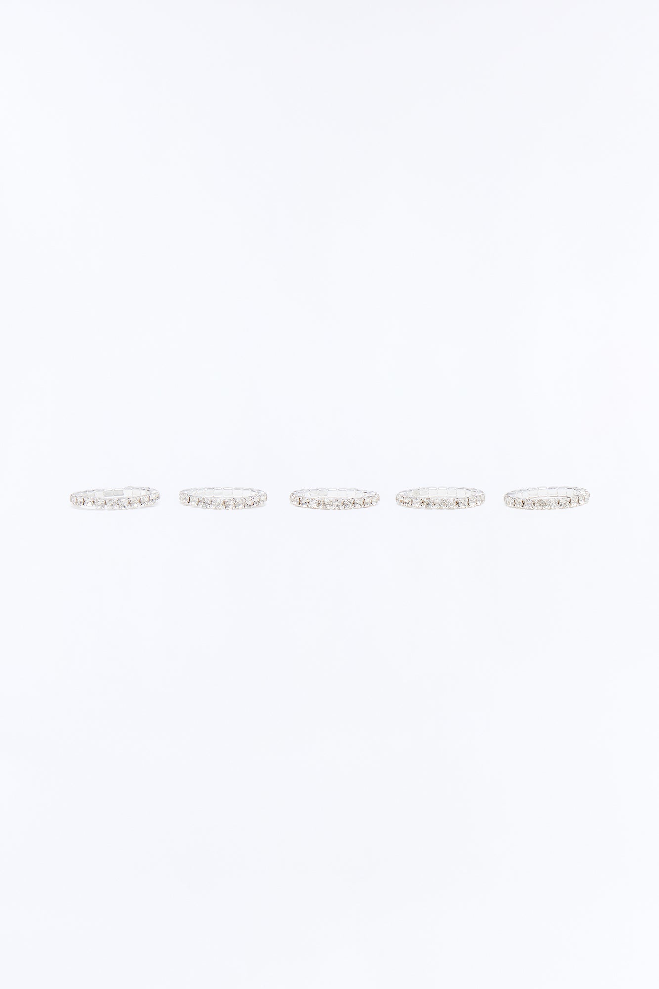 Touch Of Glam 5 Piece Toe Ring Set - Silver