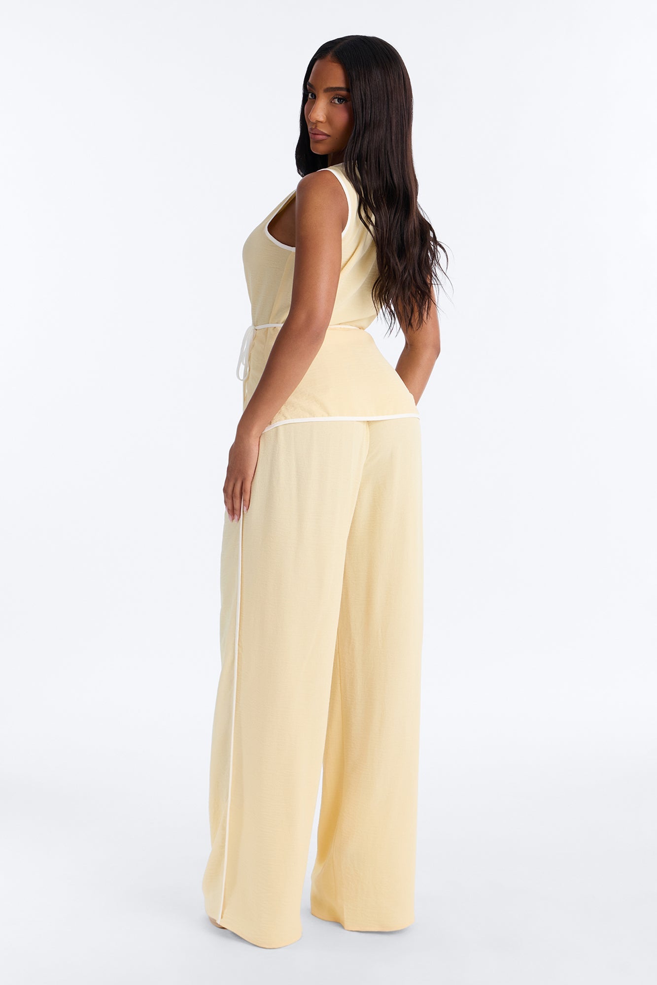 Natalia Sleeveless Pant Set - Yellow
