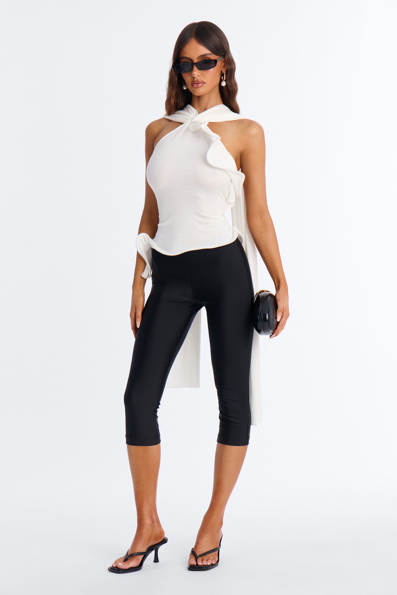 Pure Class Wired Sweater Halter Top - White