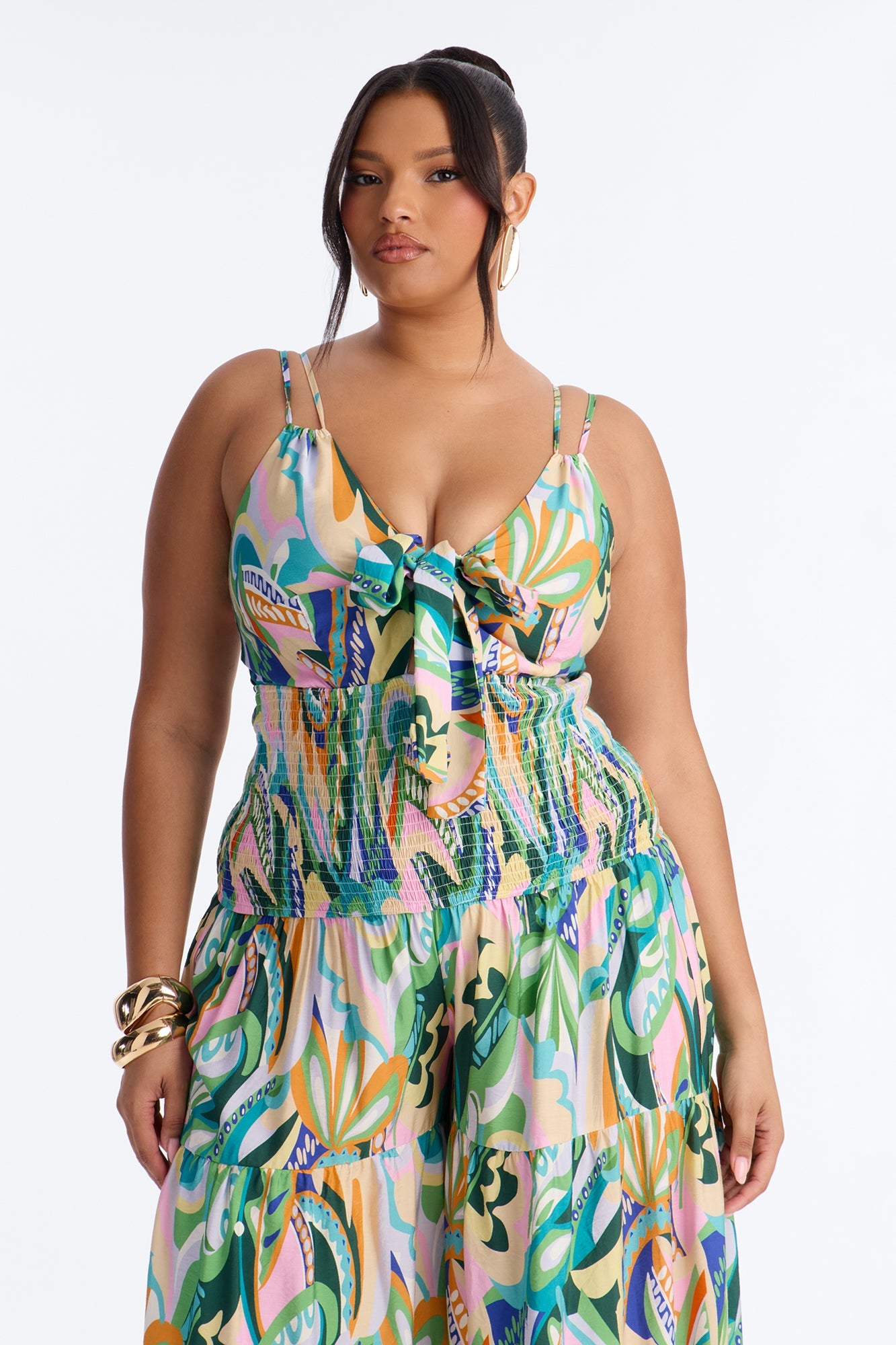 Mari Tiered Wide Leg Jumpsuit - Multi Color