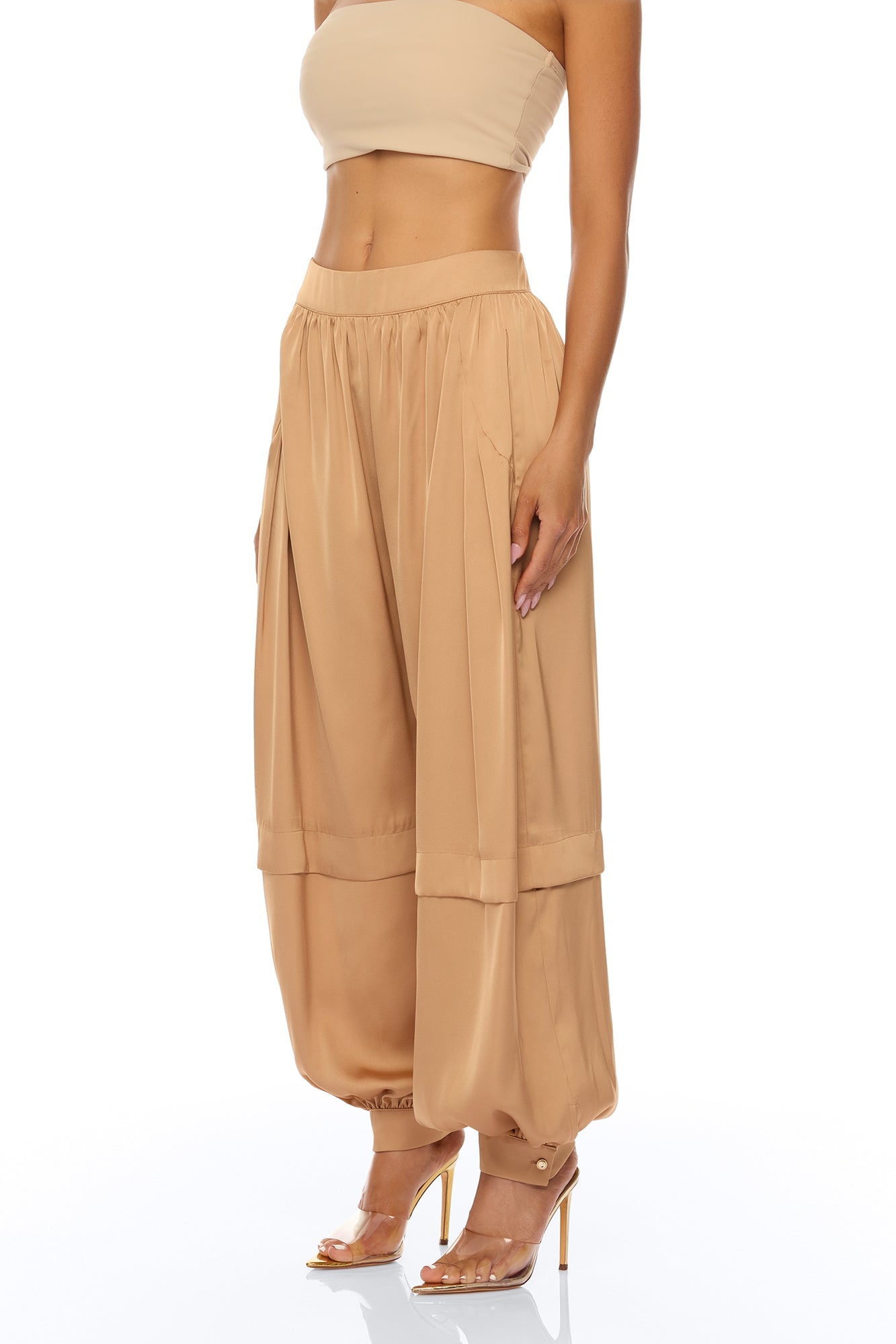 Cathryn Satin Balloon Pant - Gold