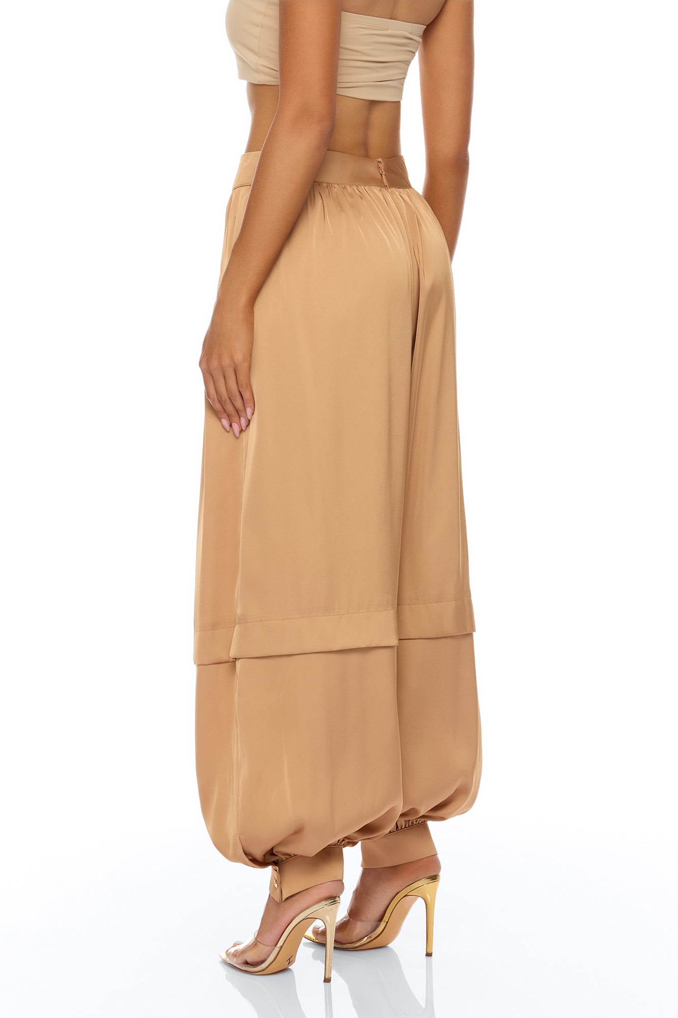 Cathryn Satin Balloon Pant - Gold