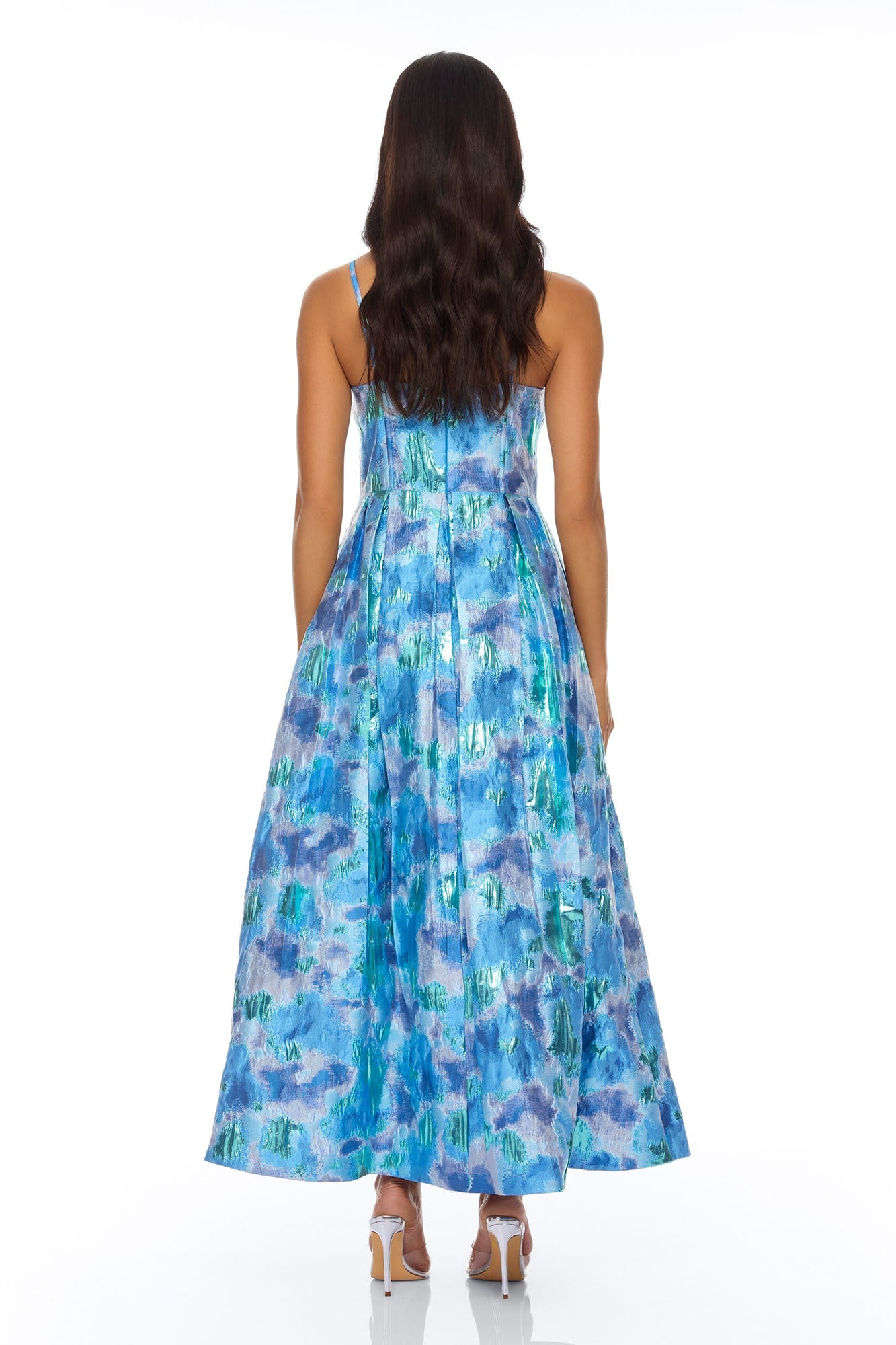 Juliette Jacquard Midi Dress - Blue/combo