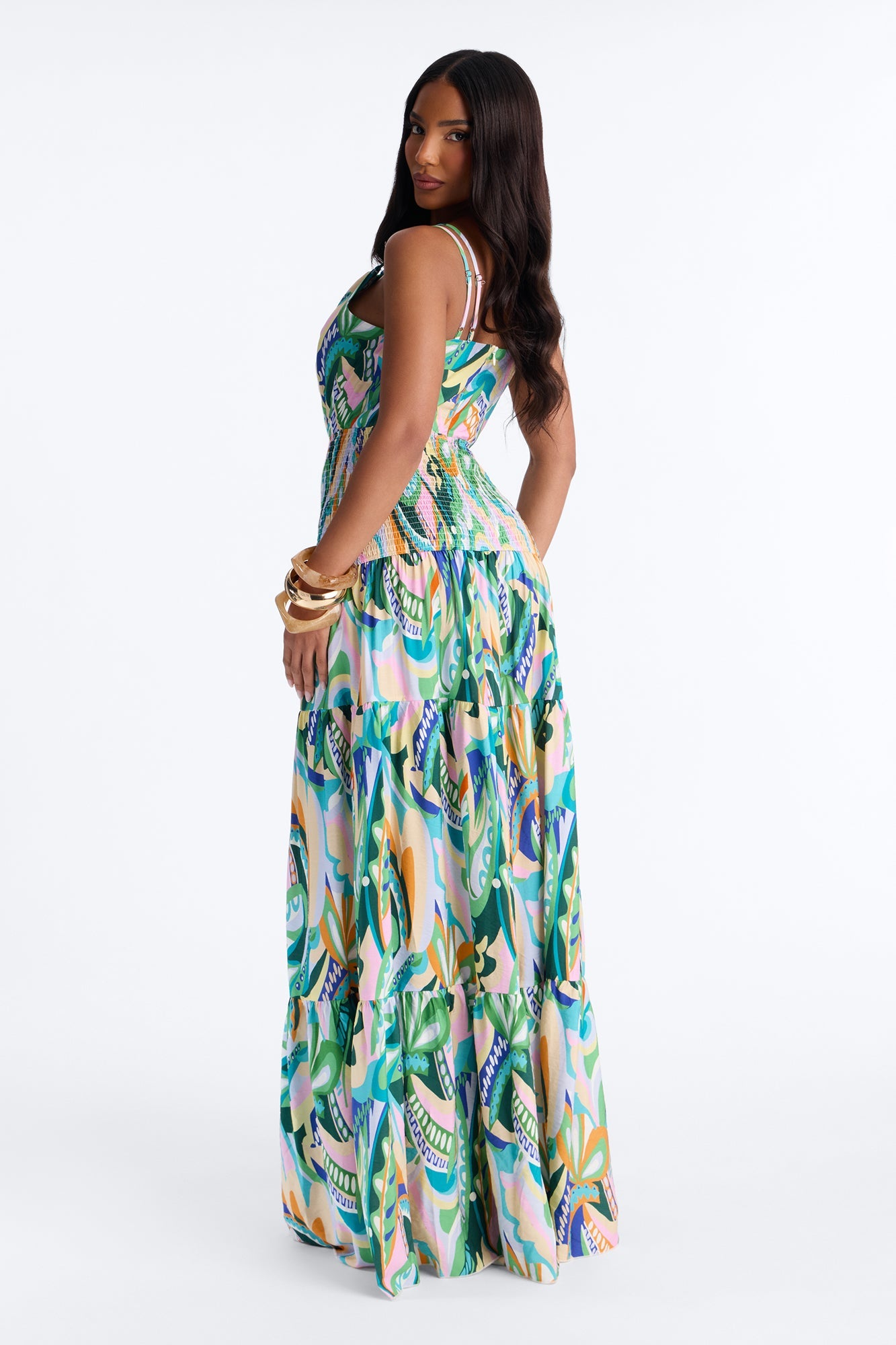 Mari Tiered Wide Leg Jumpsuit - Multi Color