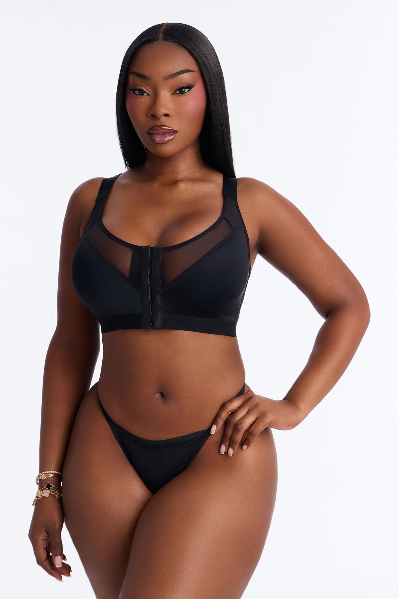 Wireless Front Closure Bra - Black