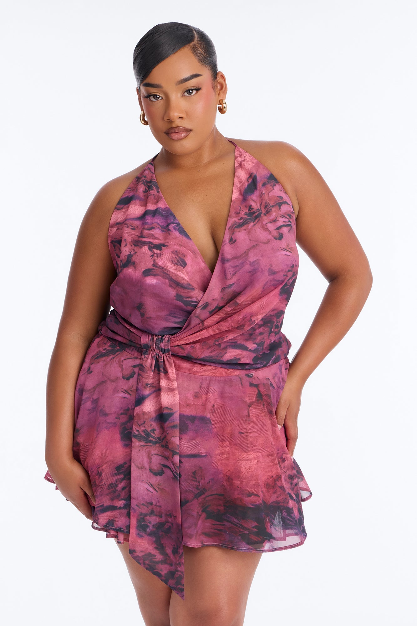 Tamara Chiffon Flowy Micro Romper - Purple
