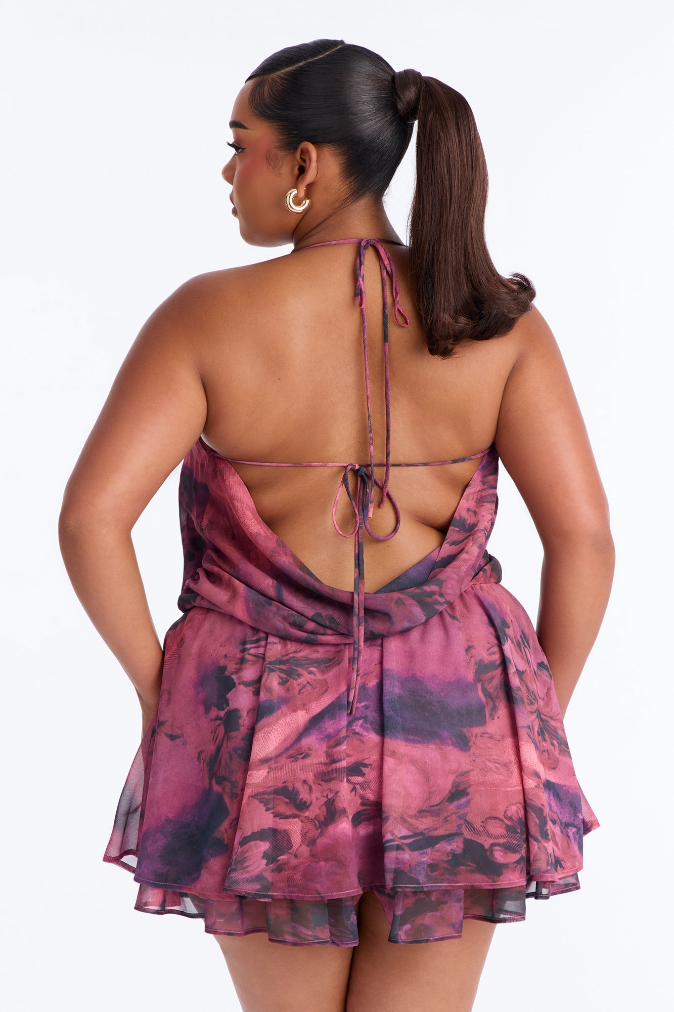 Tamara Chiffon Flowy Micro Romper - Purple