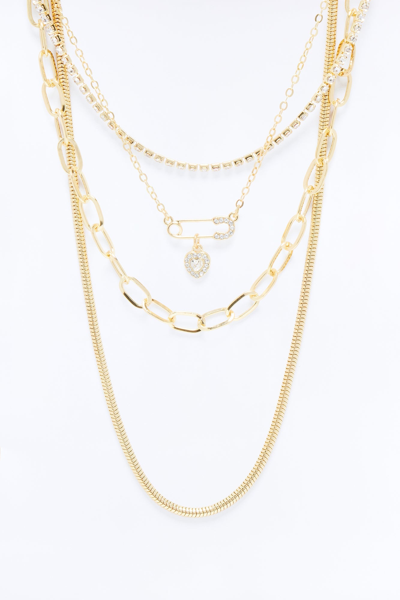 Playing For Keeps Layered Necklace - Gold