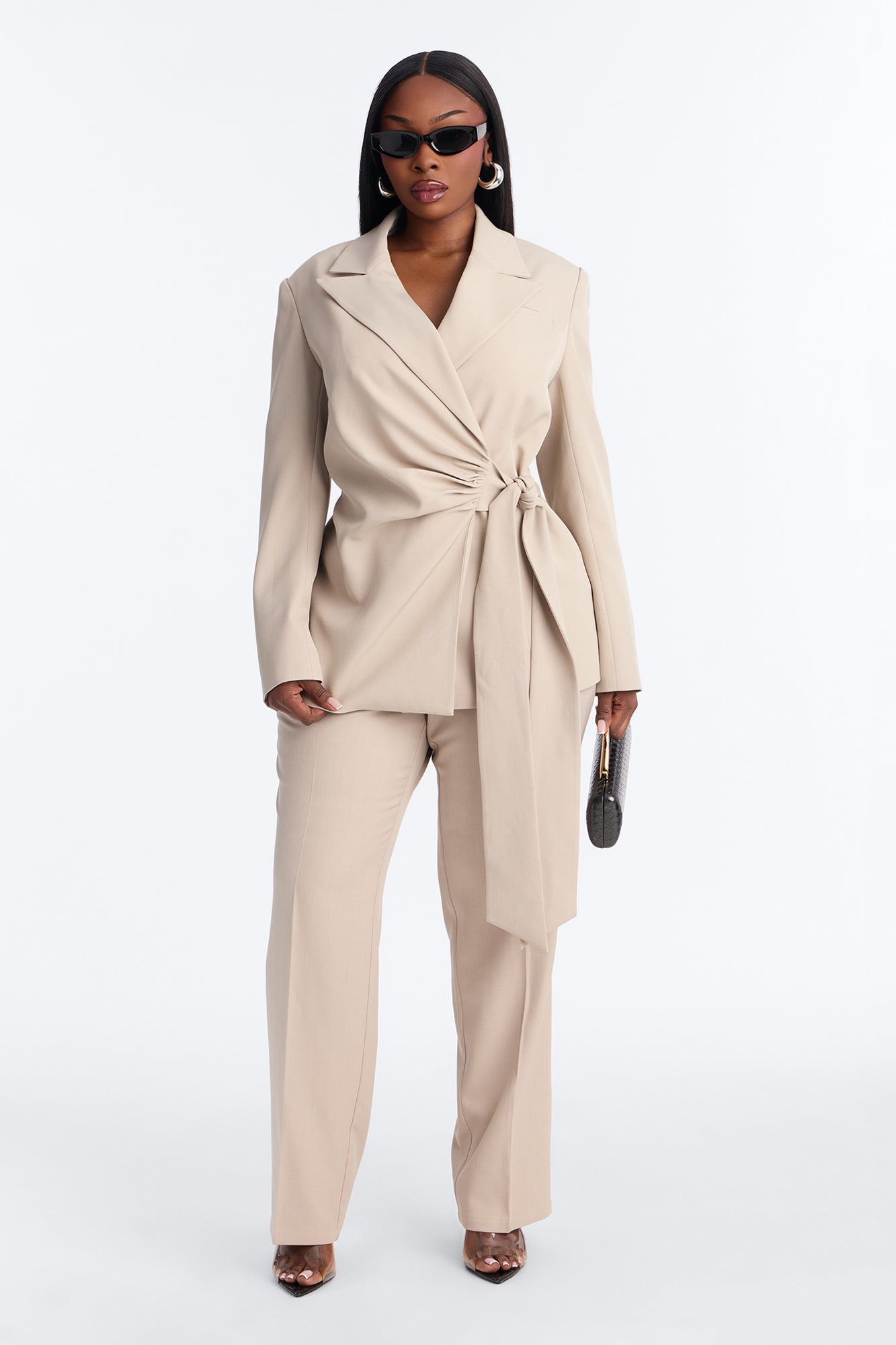 Alani Straight Leg Trouser - Stone