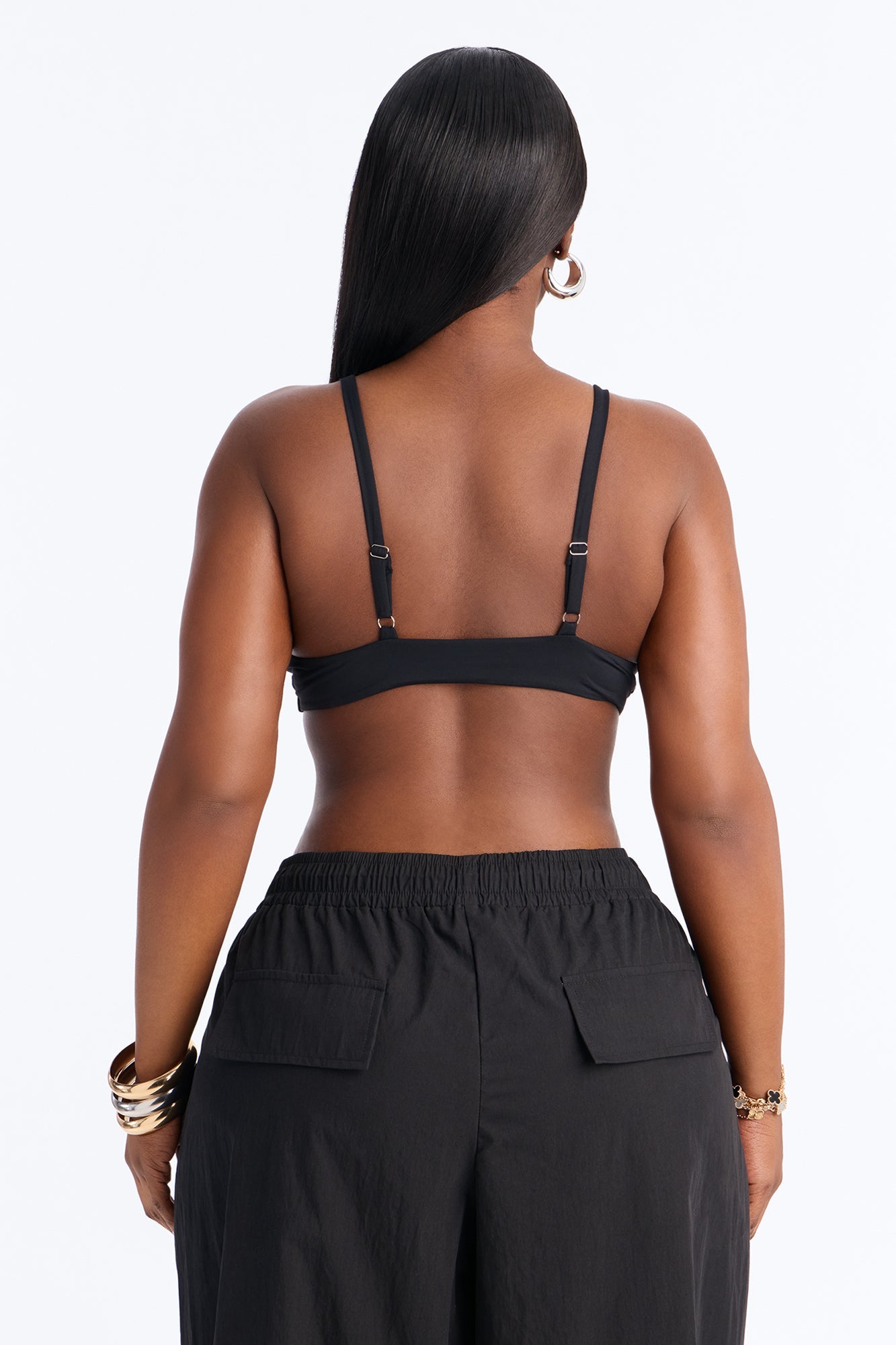 Second Skin Deep V Neck Bra Top - Black